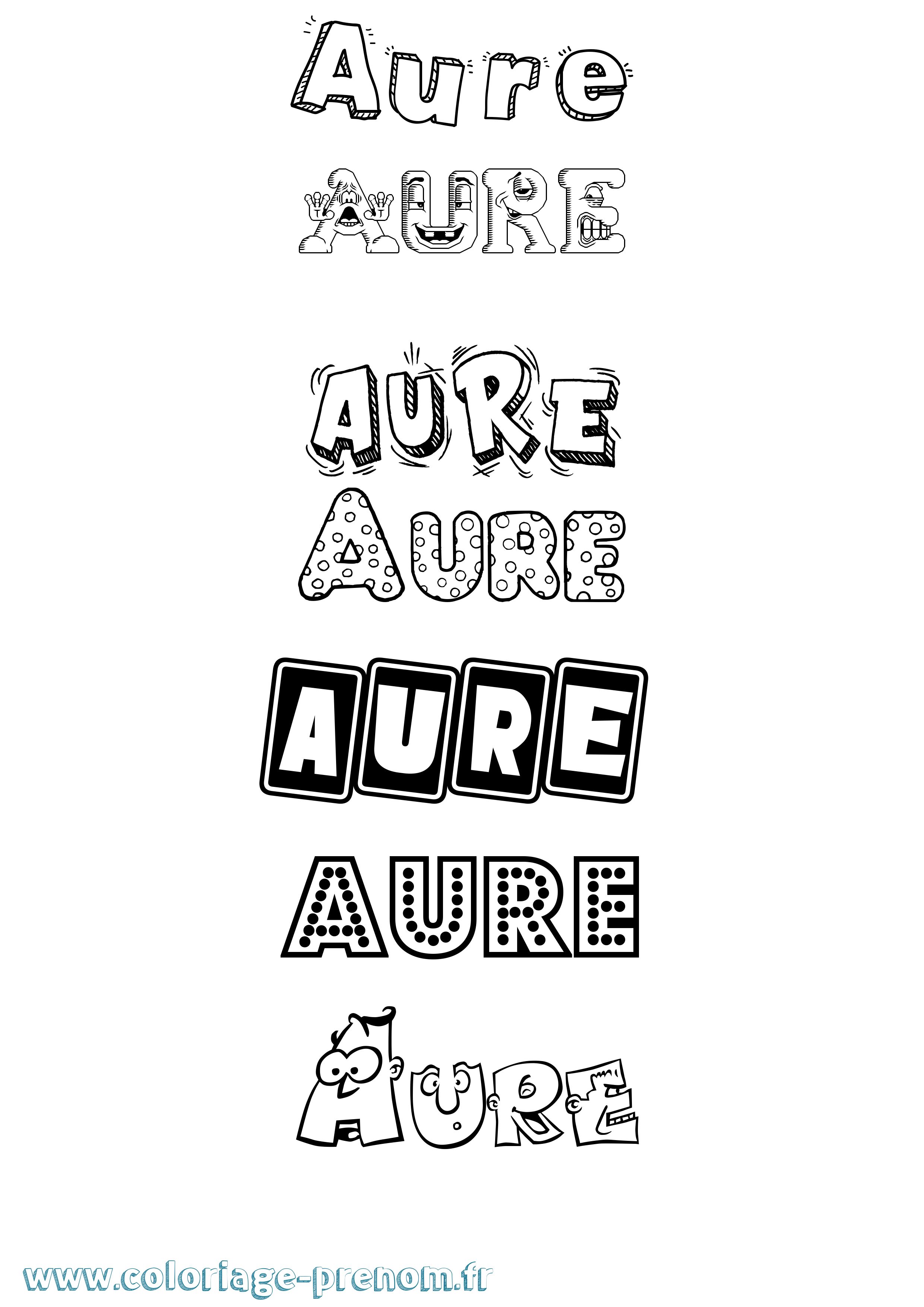 Coloriage Aure Fun Coloriage prénom Aure Fun