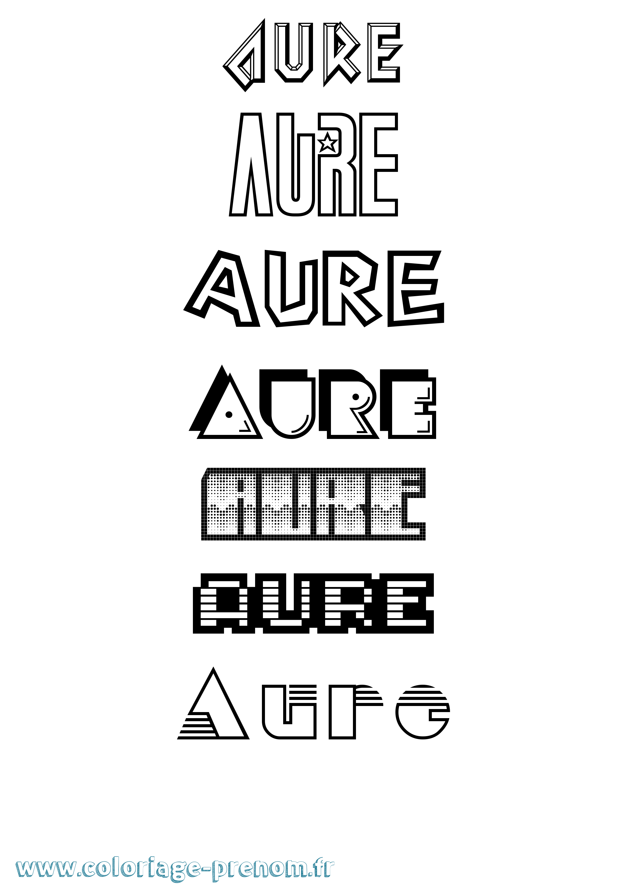 Coloriage Aure Jeux Vidéos Coloriage prénom Aure Jeux Vidéos
