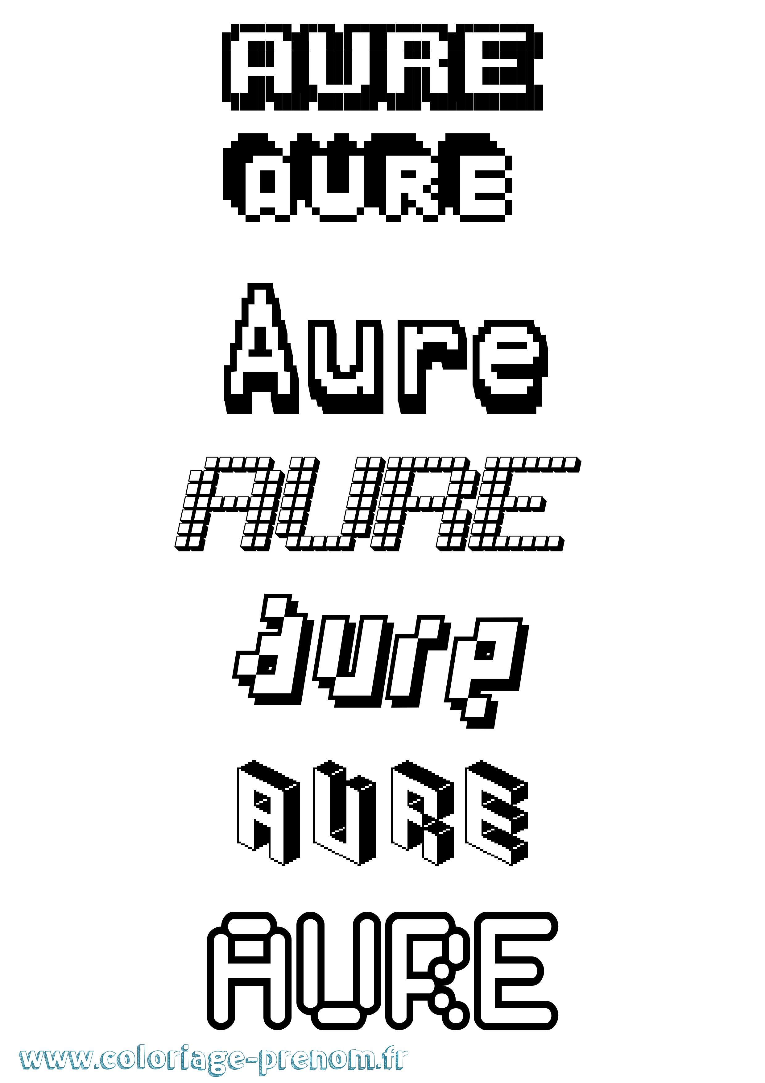 Coloriage Aure Pixel Coloriage prénom Aure Pixel