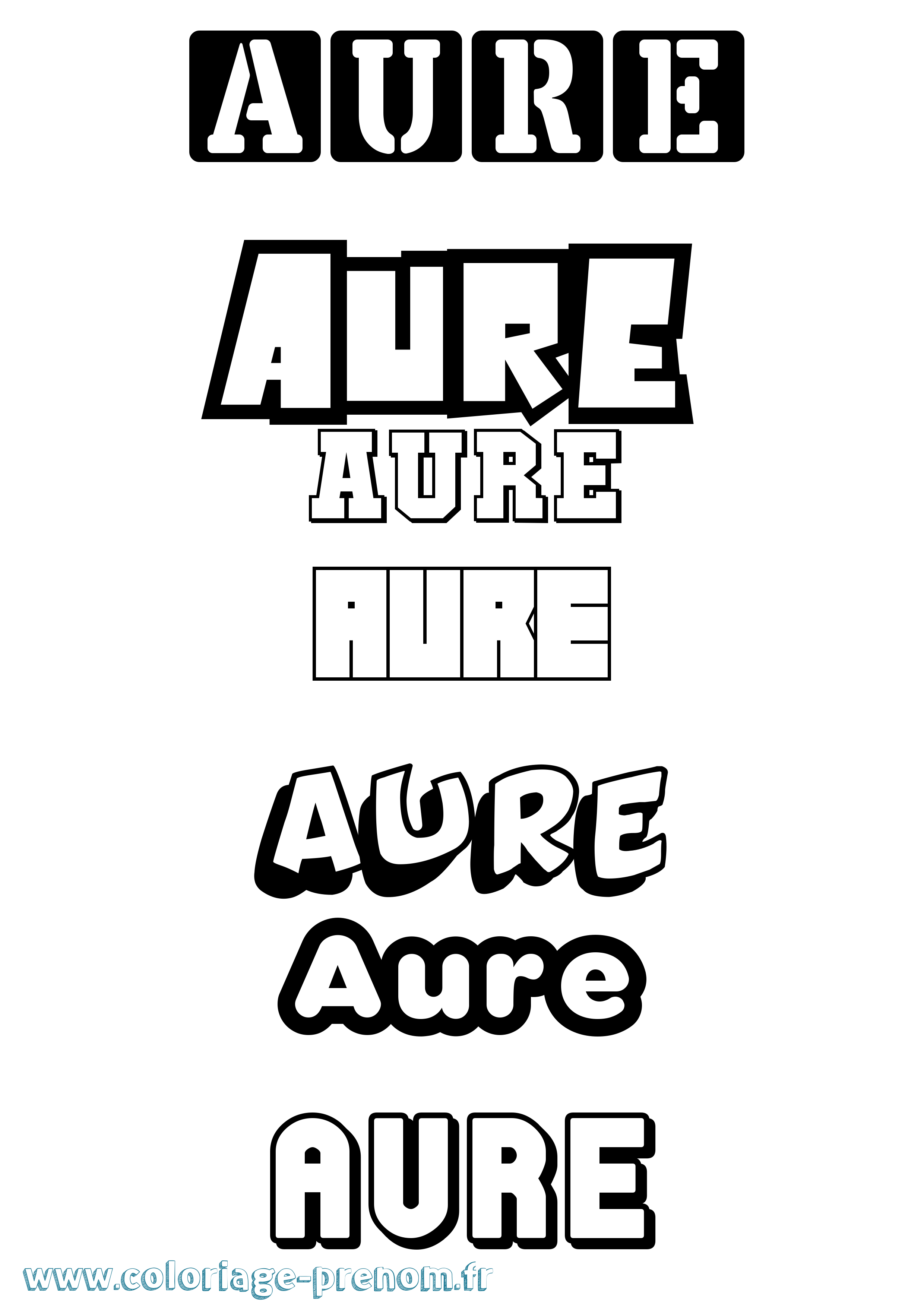 Coloriage Aure Simple Coloriage prénom Aure Simple