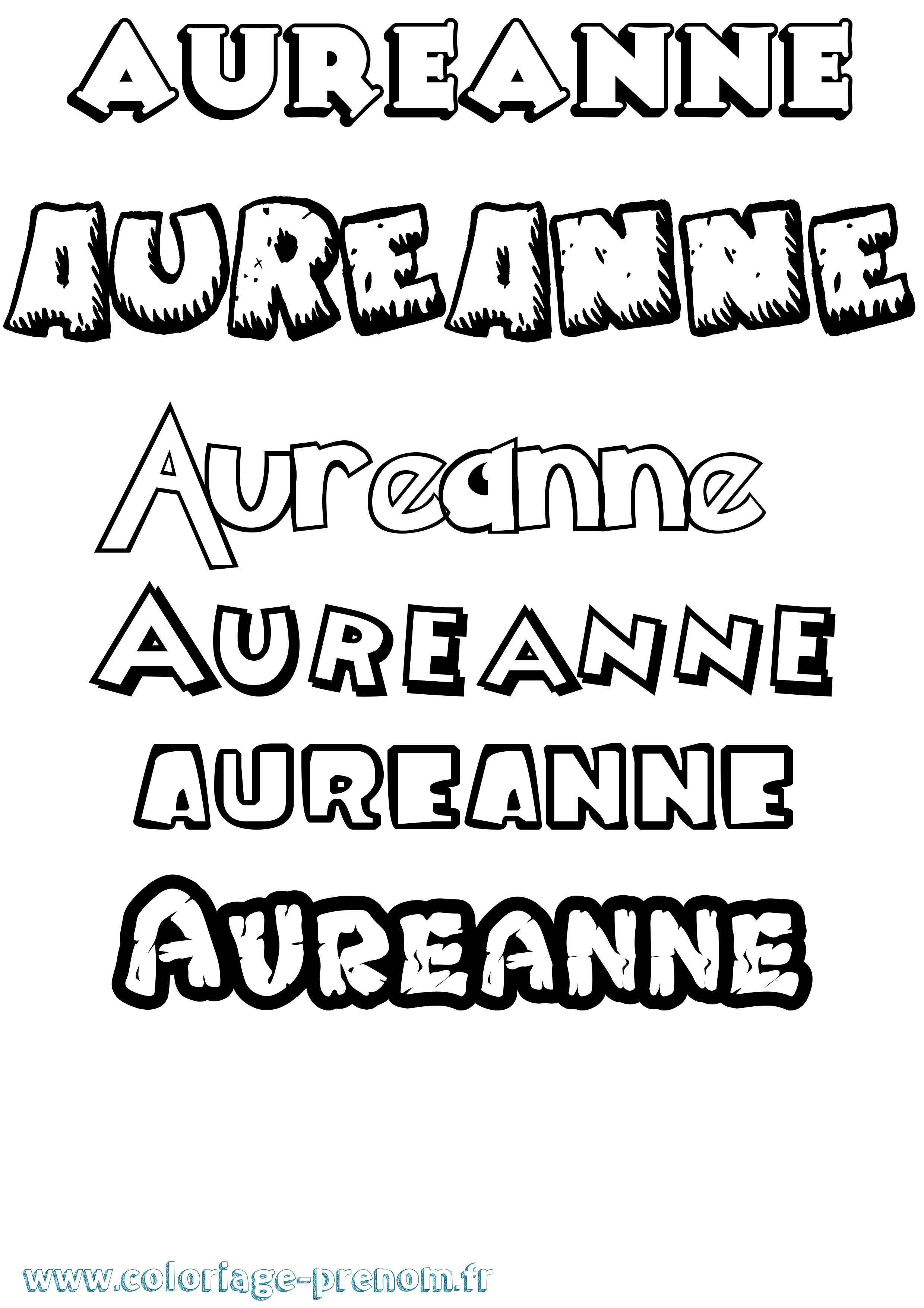 Coloriage prénom Aureanne Dessin Animé