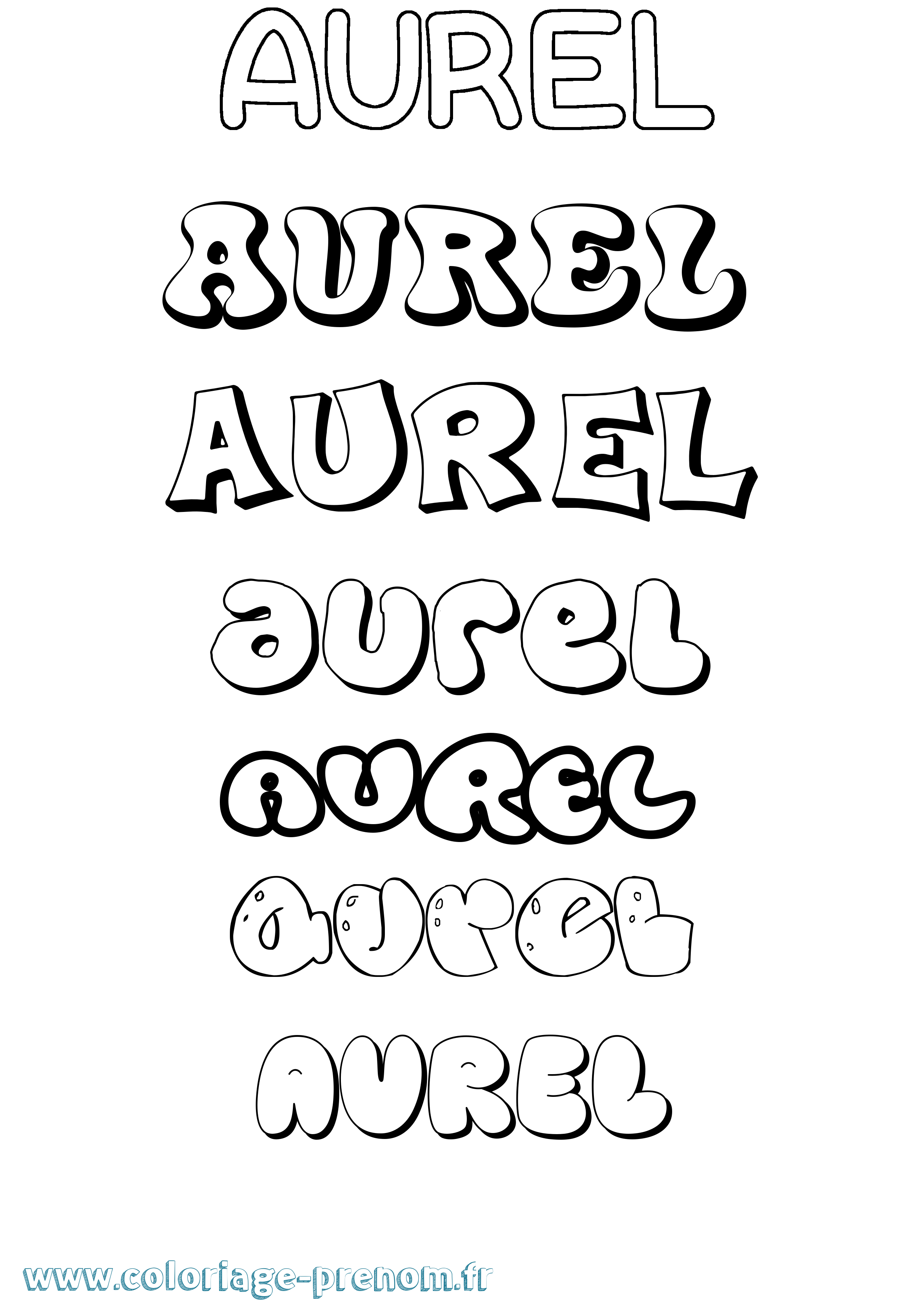 Coloriage Aurel Bubble Coloriage prénom Aurel Bubble