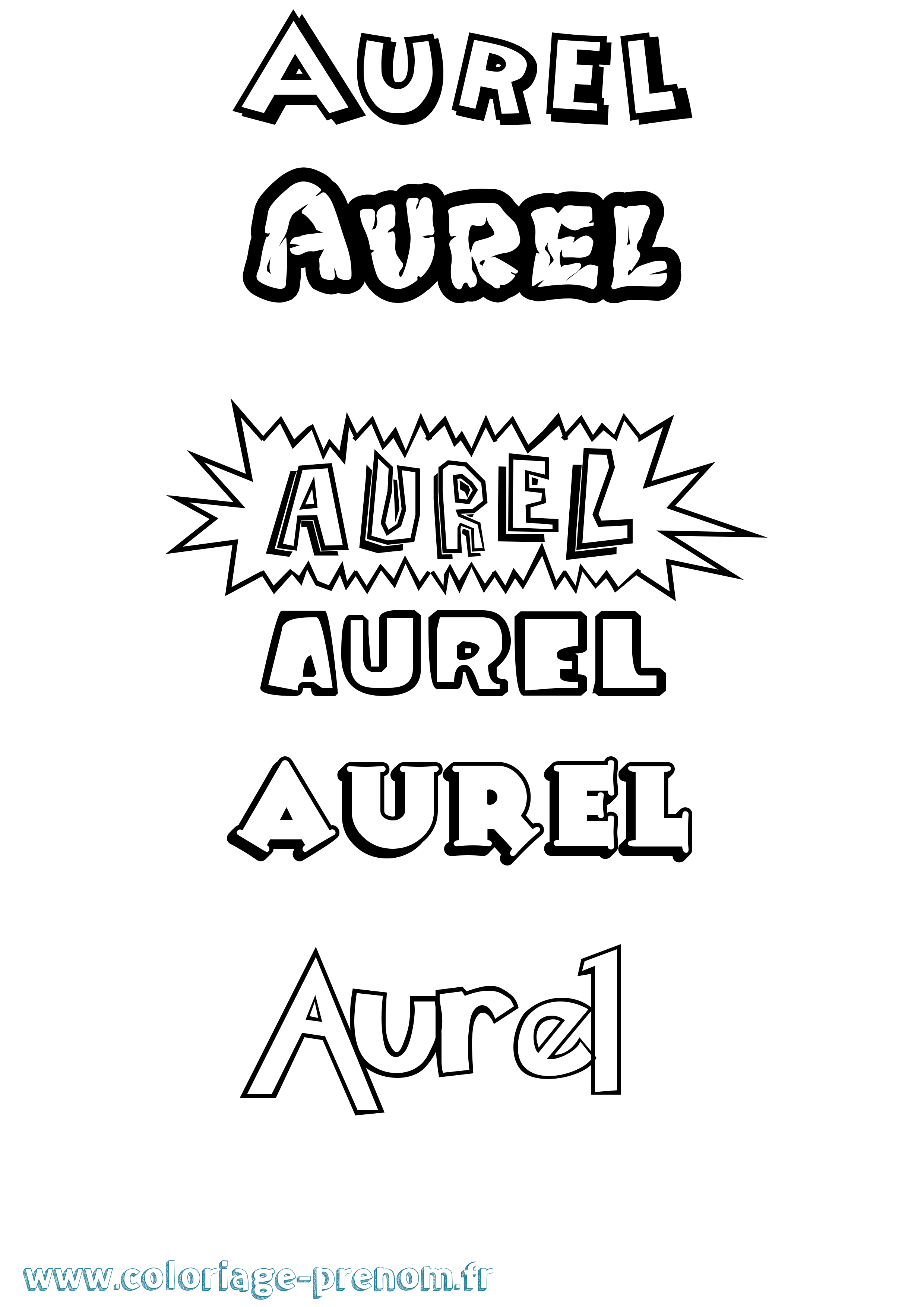 Coloriage prénom Aurel