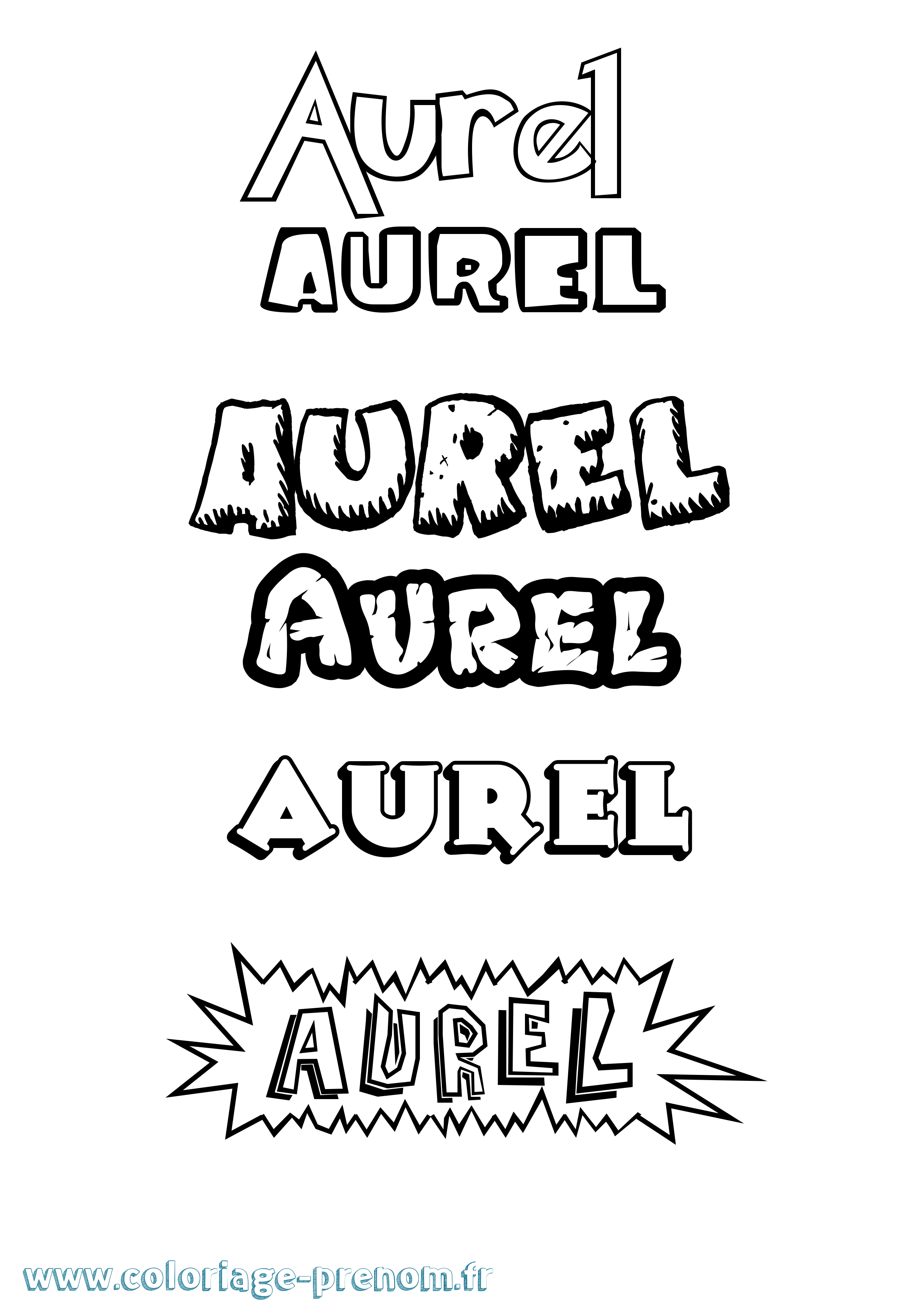 Coloriage Aurel Dessin Animé Coloriage prénom Aurel Dessin Animé