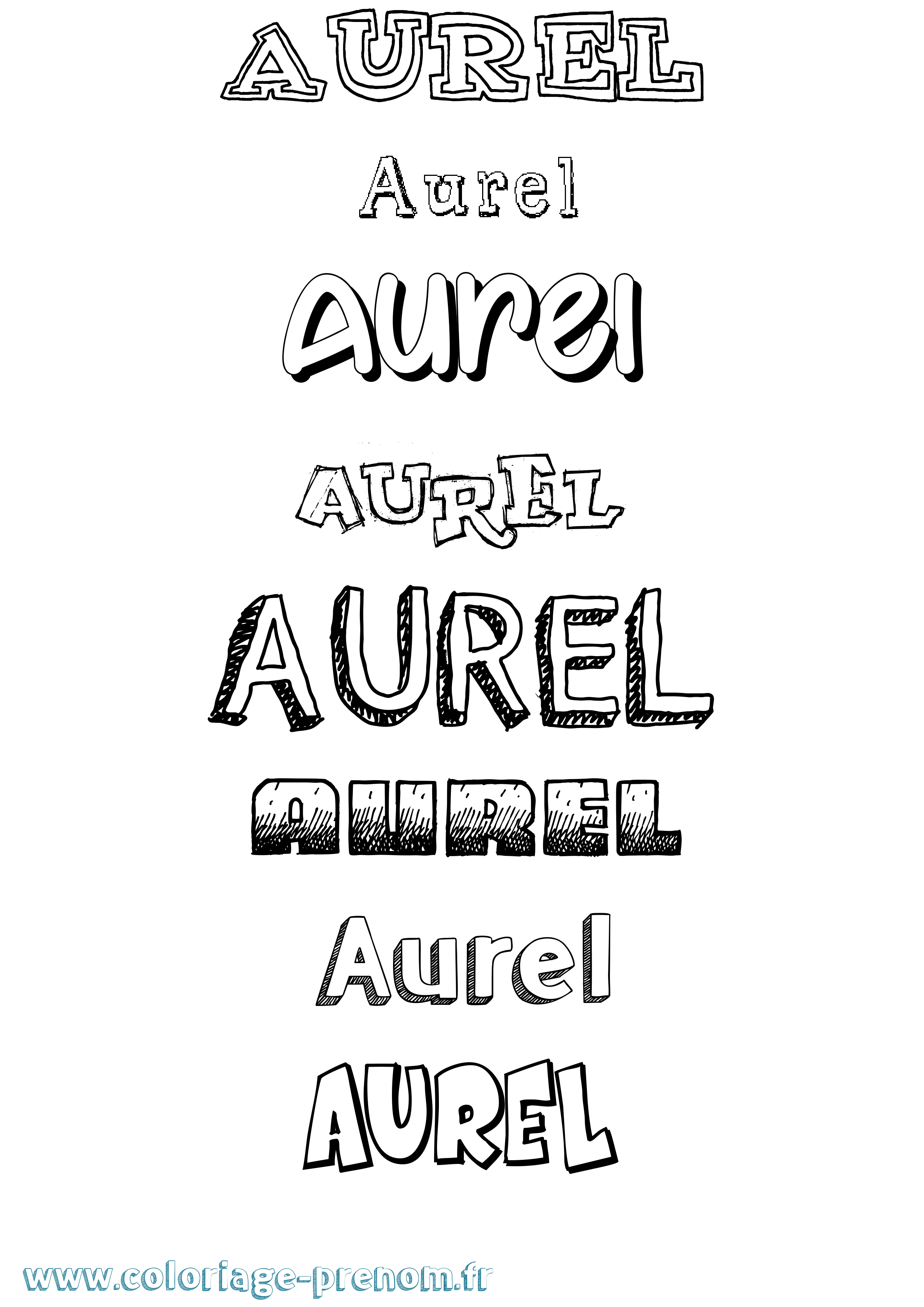 Coloriage Aurel Dessiné Coloriage prénom Aurel Dessiné