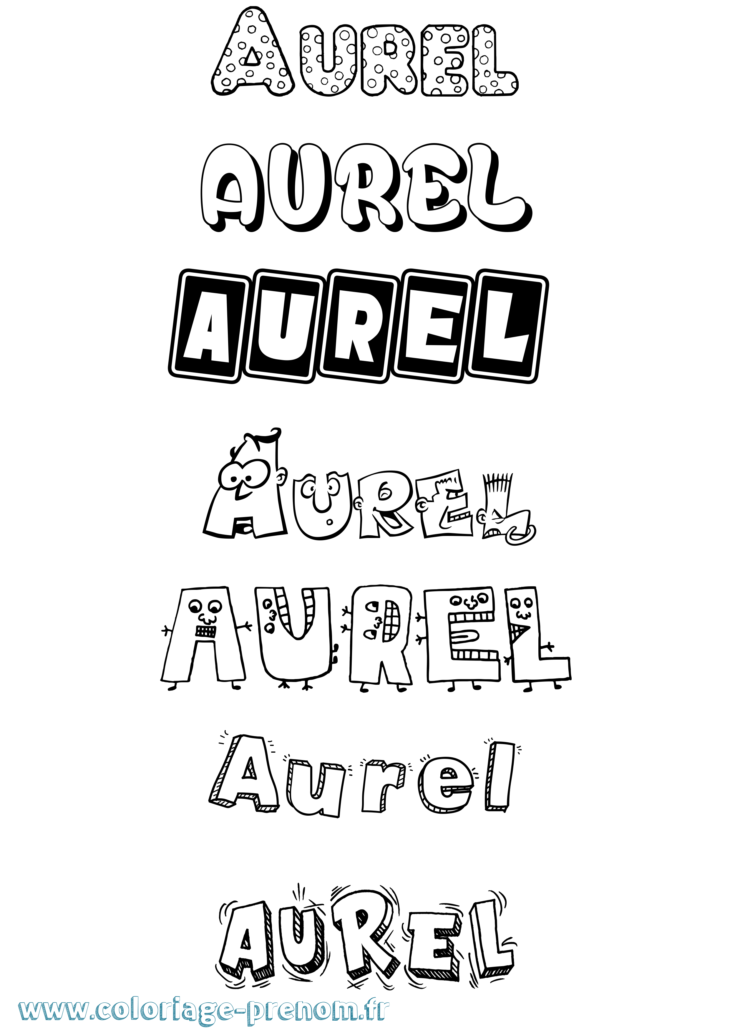 Coloriage Aurel Fun Coloriage prénom Aurel Fun