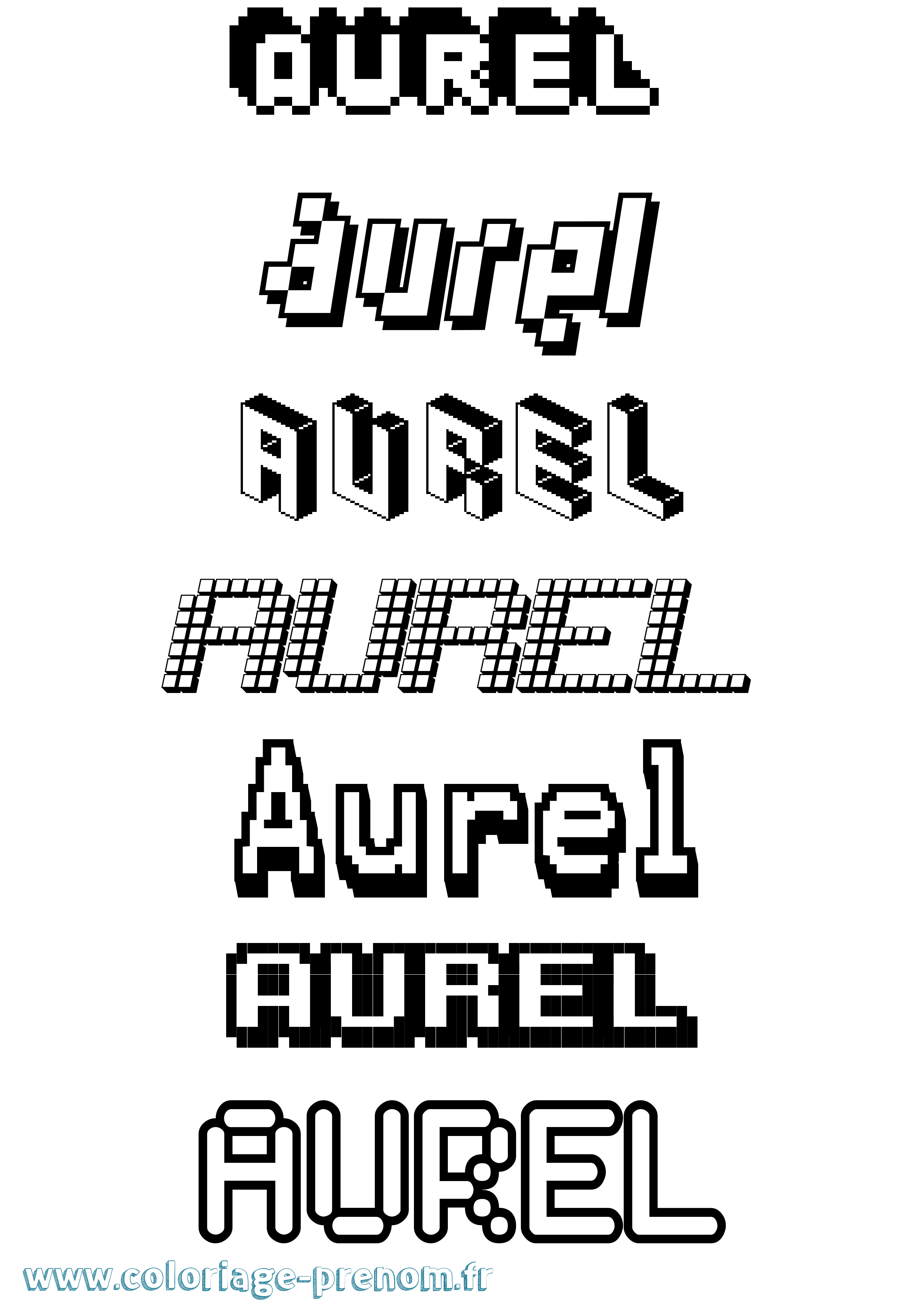 Coloriage Aurel Pixel Coloriage prénom Aurel Pixel