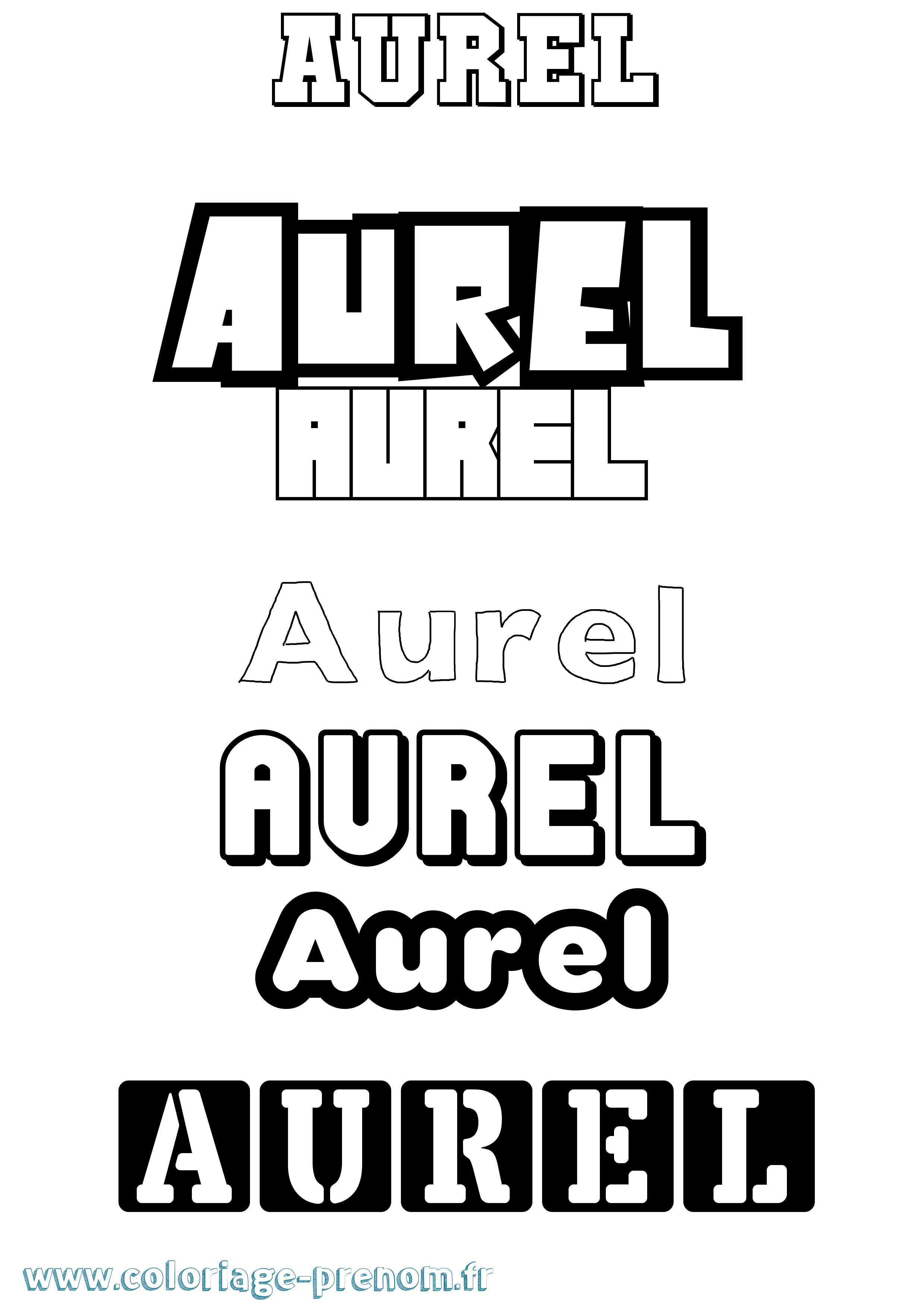 Coloriage Aurel Simple Coloriage prénom Aurel Simple