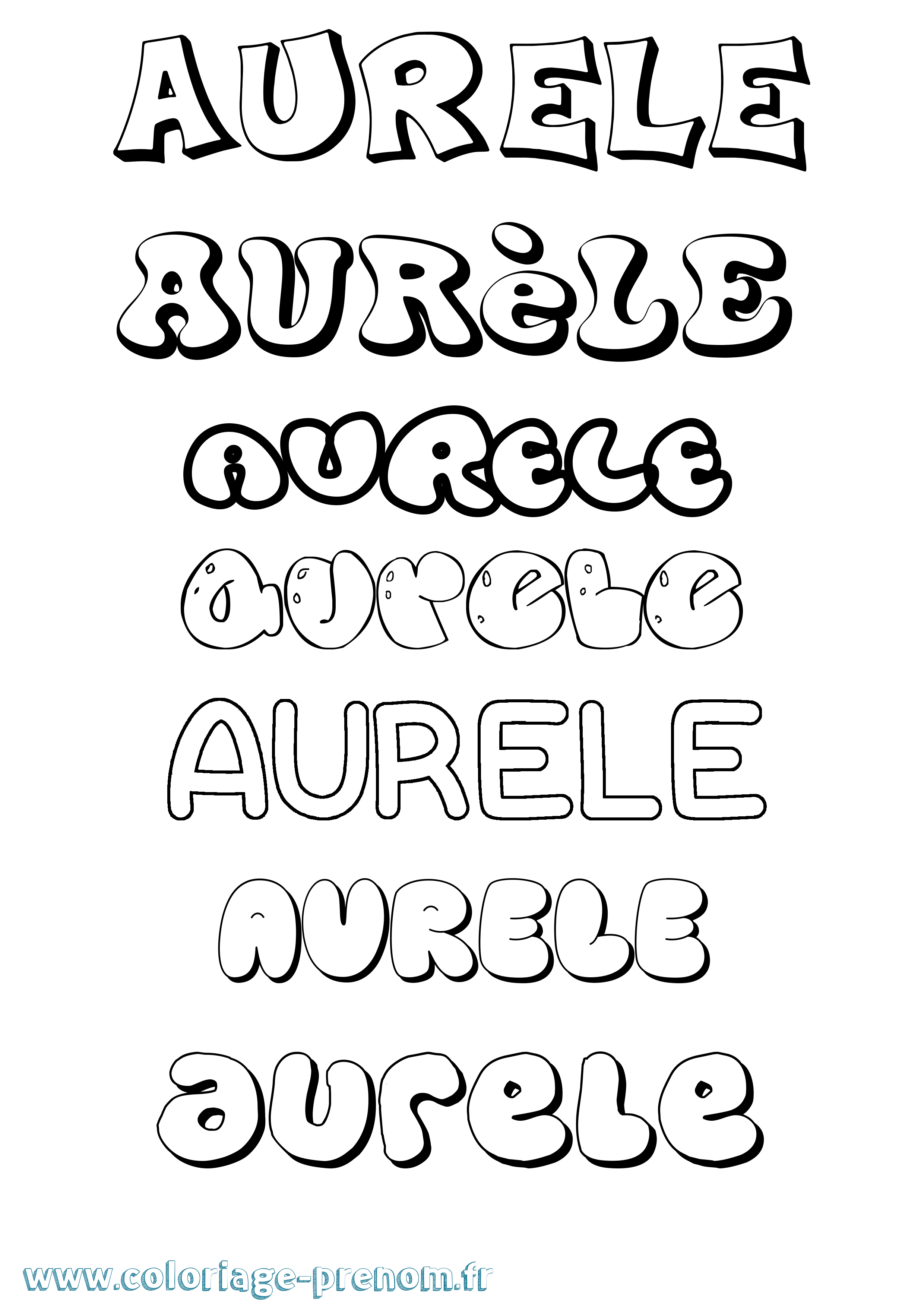 Coloriage Aurèle Coloriage prénom Aurèle