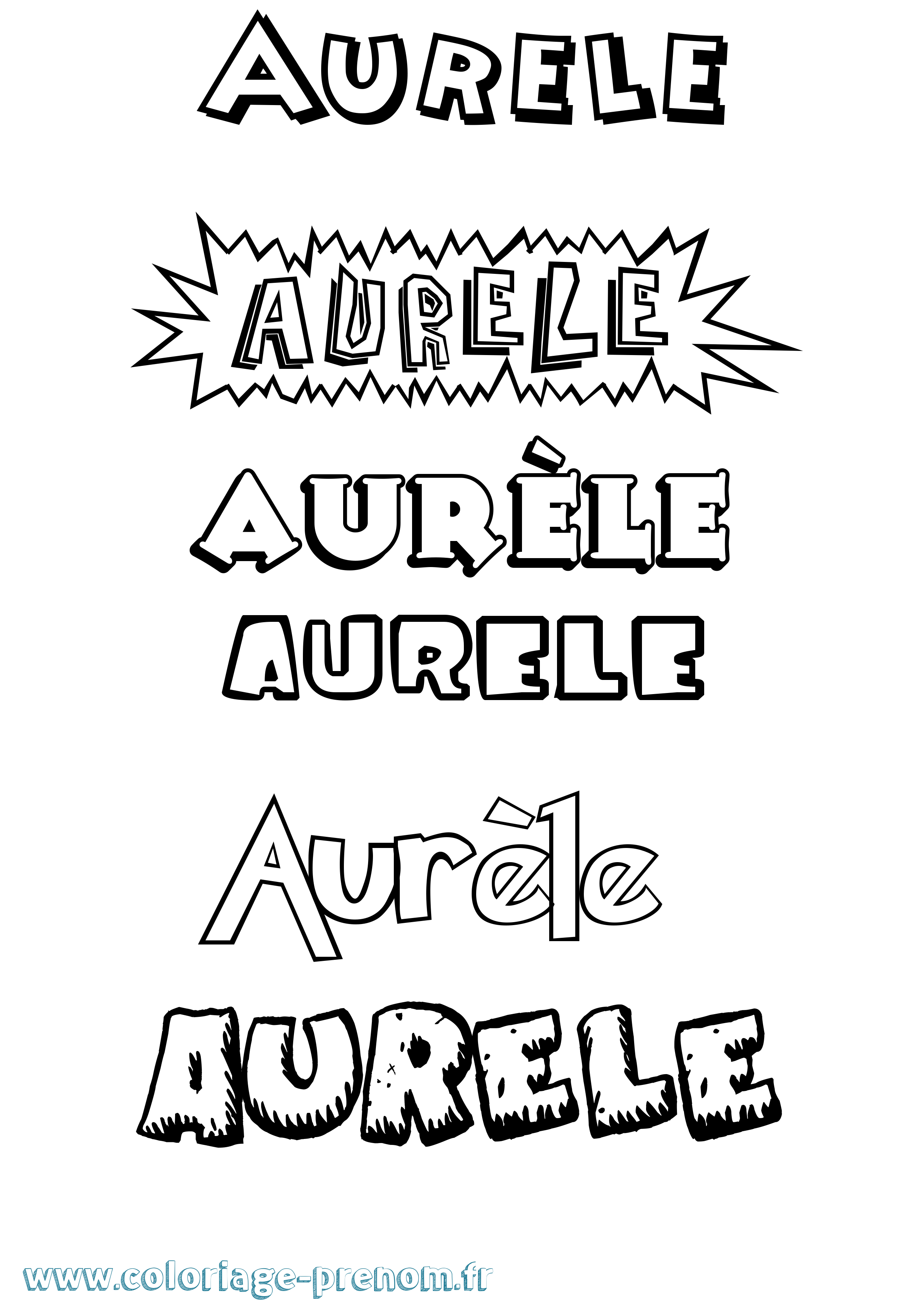Coloriage Aurèle Coloriage prénom Aurèle