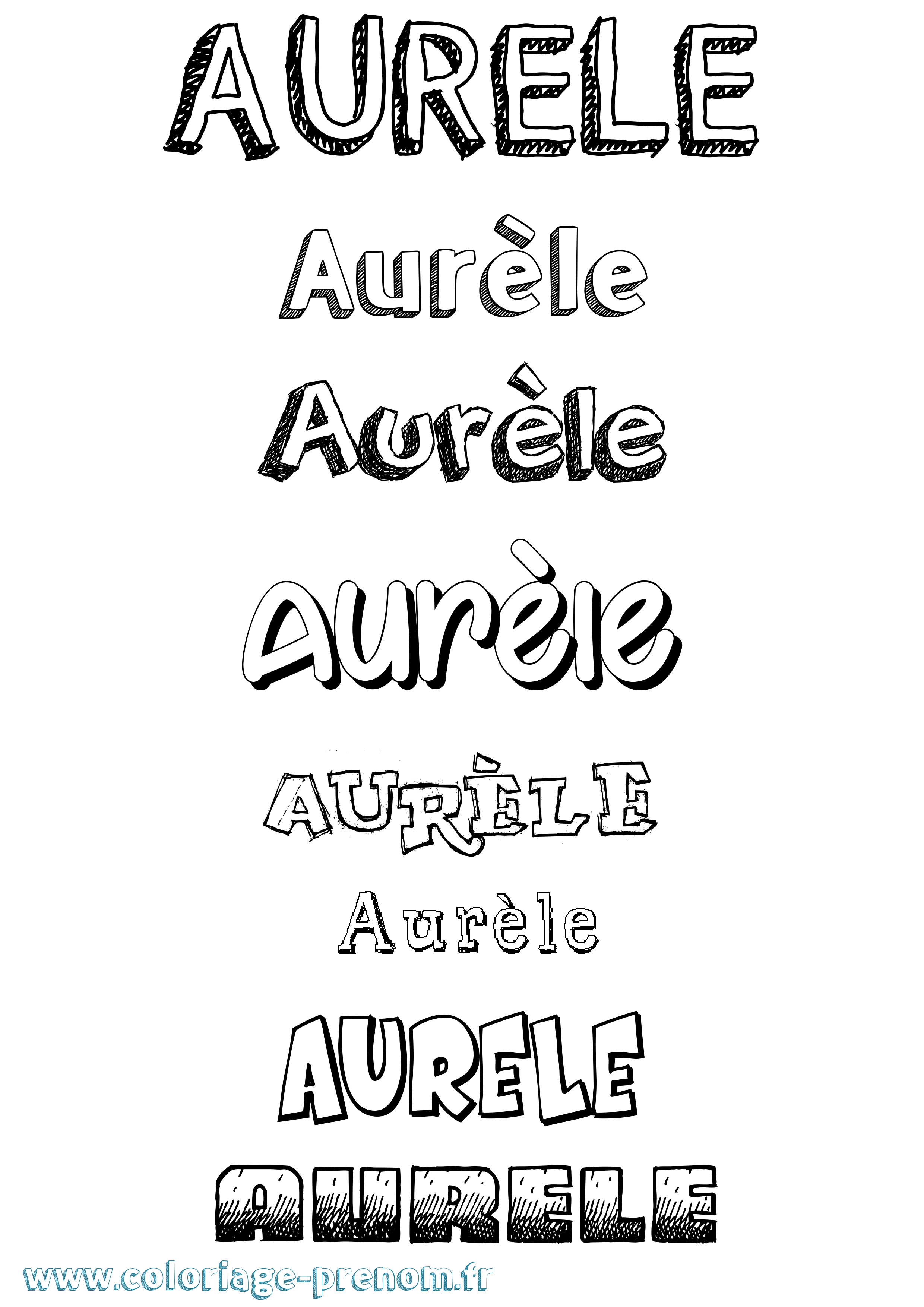 Coloriage prénom Aurèle Dessiné