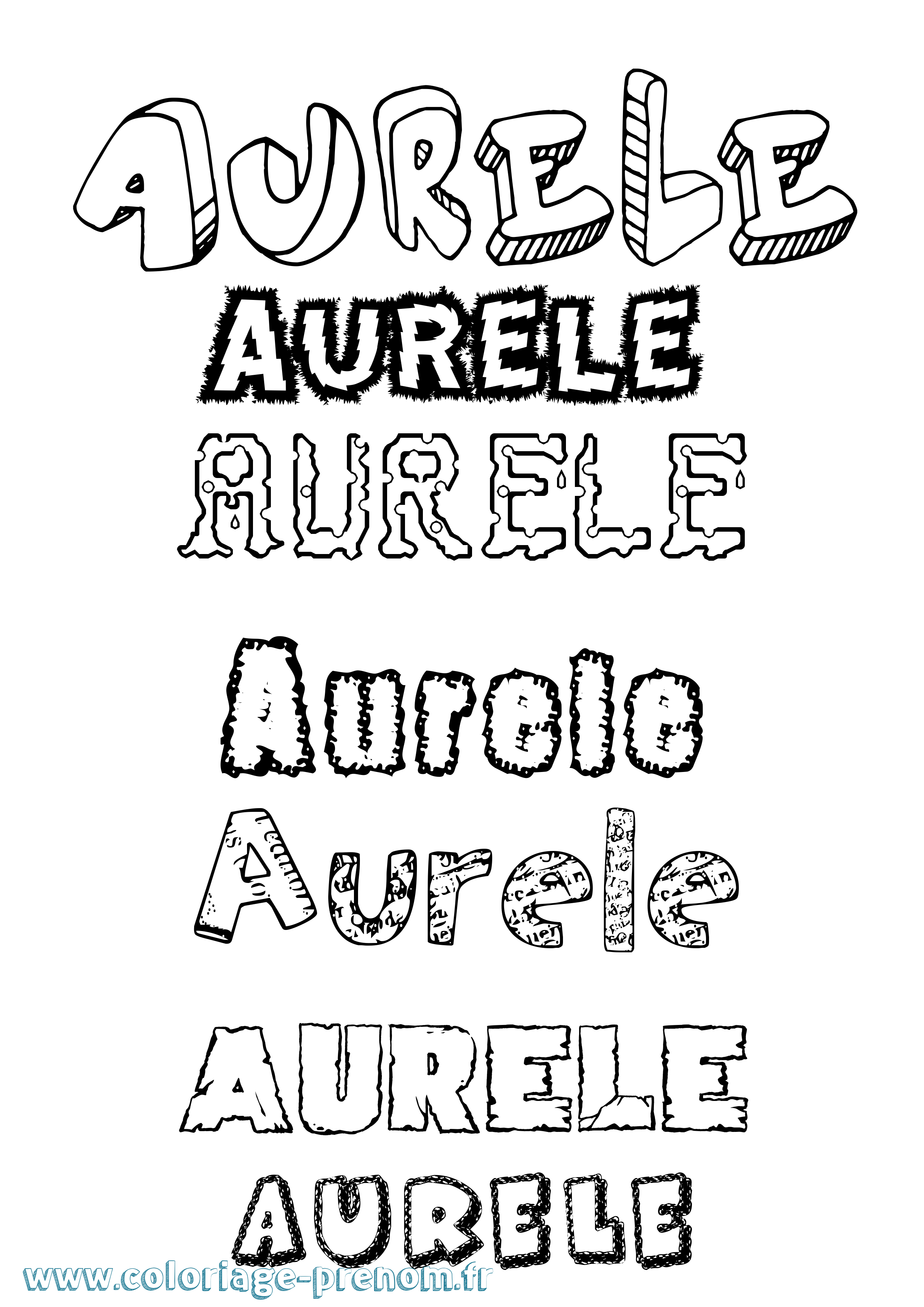 Coloriage prénom Aurèle