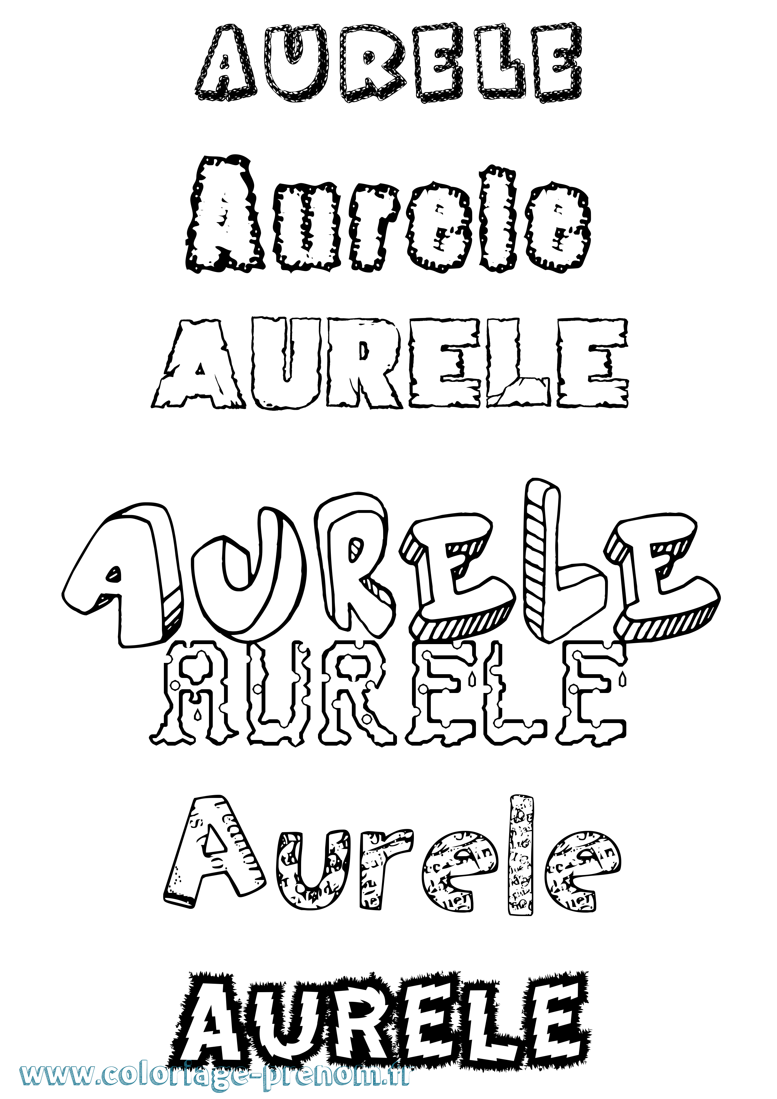 Coloriage Aurèle Coloriage prénom Aurèle