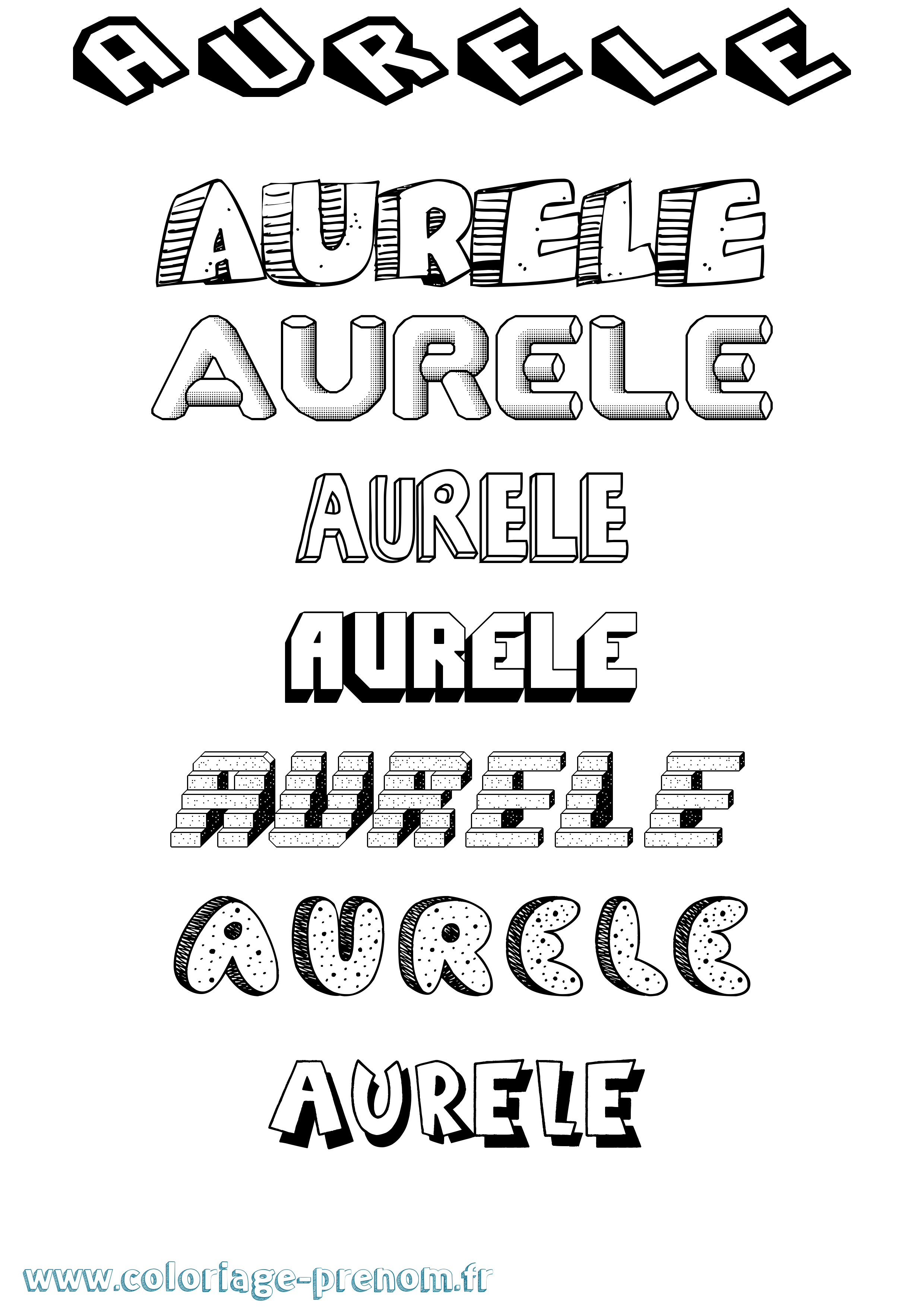 Coloriage Aurèle Coloriage prénom Aurèle