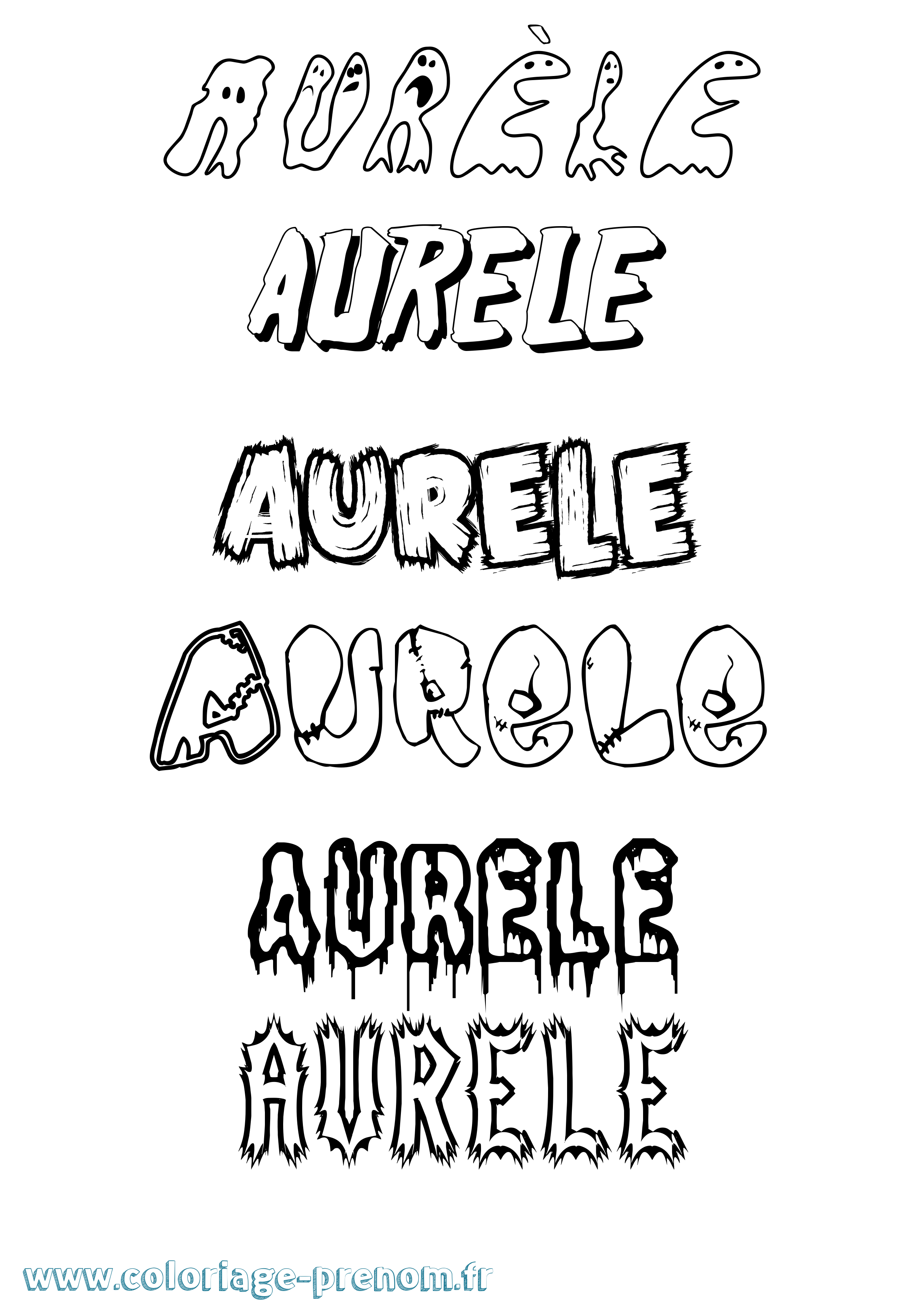 Coloriage prénom Aurèle Frisson
