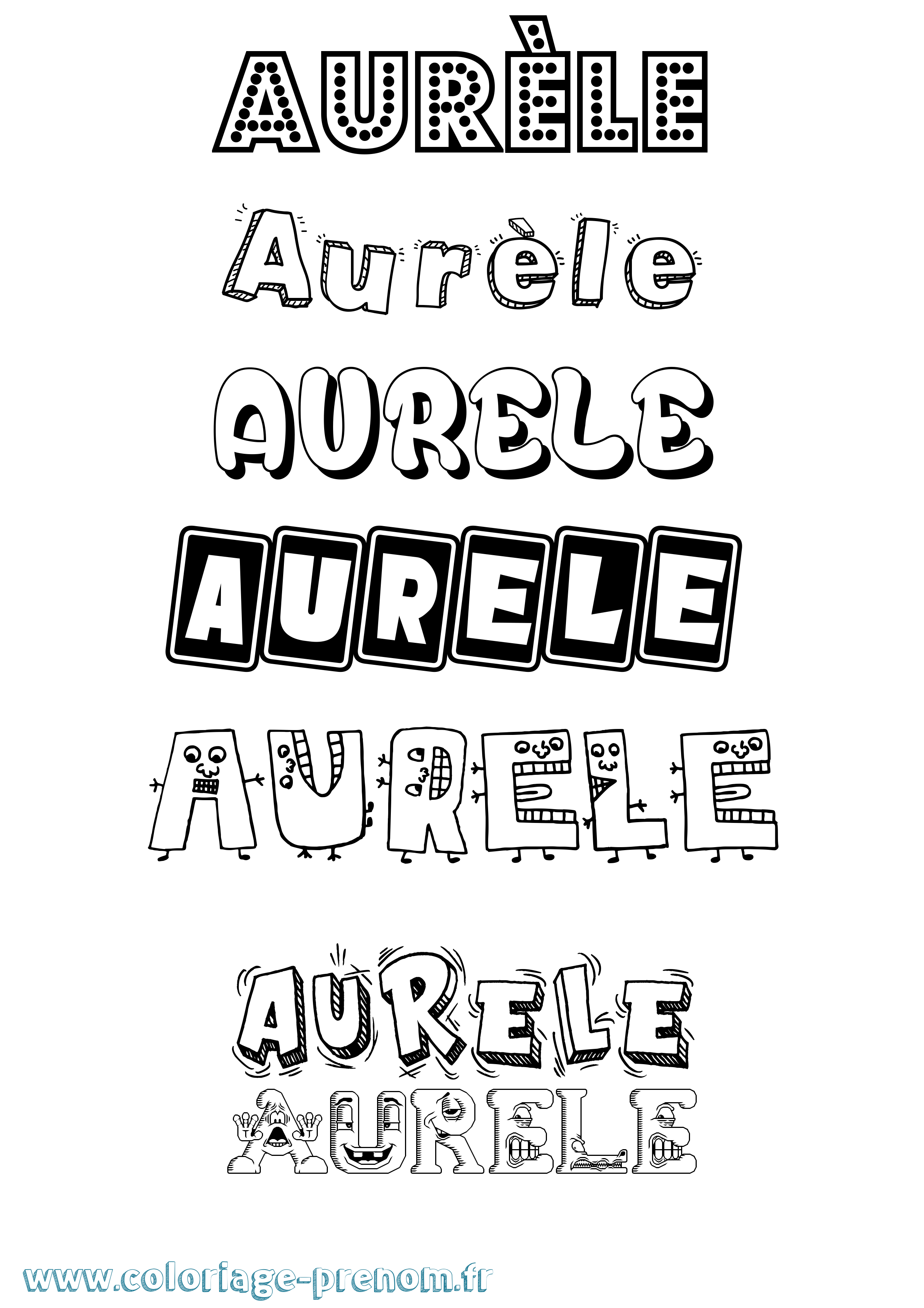 Coloriage Aurèle Coloriage prénom Aurèle