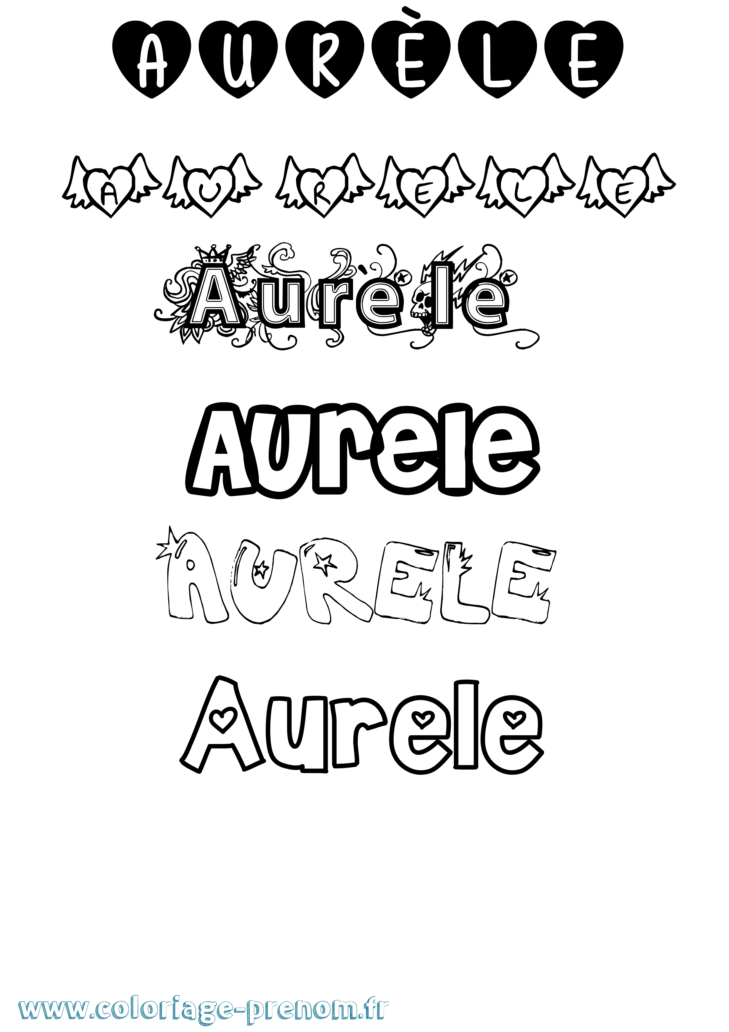 Coloriage Aurèle Coloriage prénom Aurèle