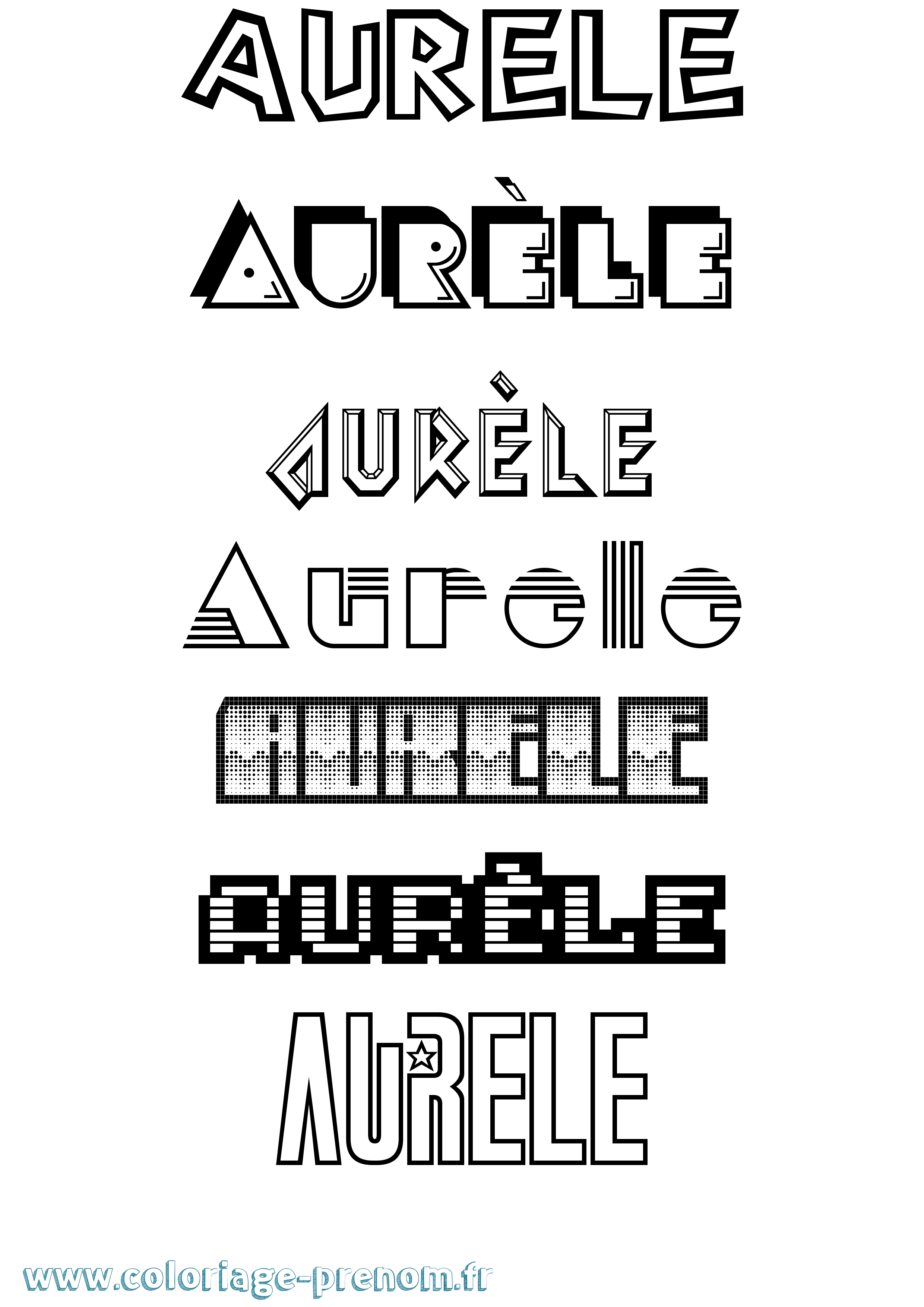 Coloriage Aurèle Coloriage prénom Aurèle