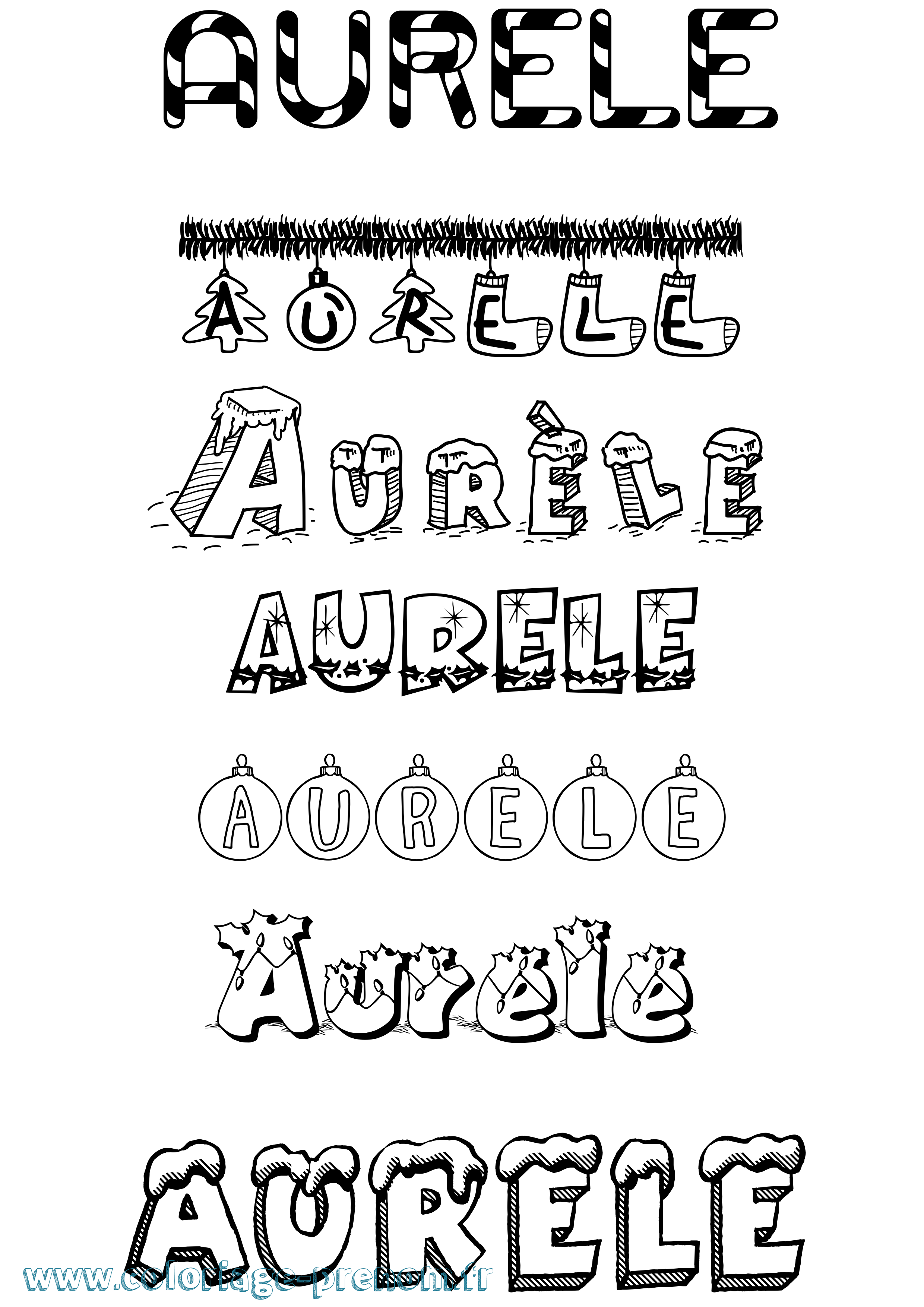 Coloriage Aurèle Coloriage prénom Aurèle
