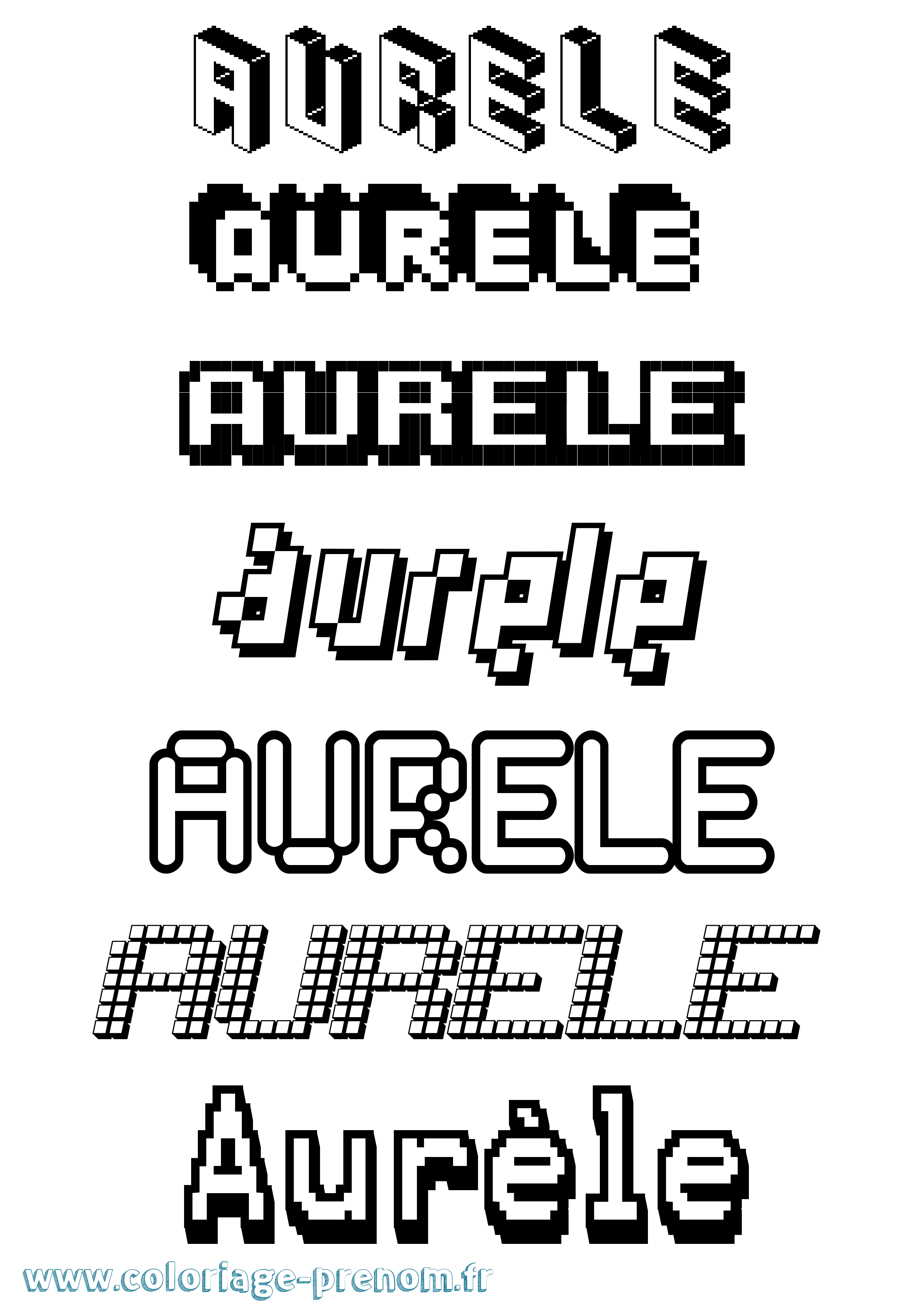 Coloriage prénom Aurèle