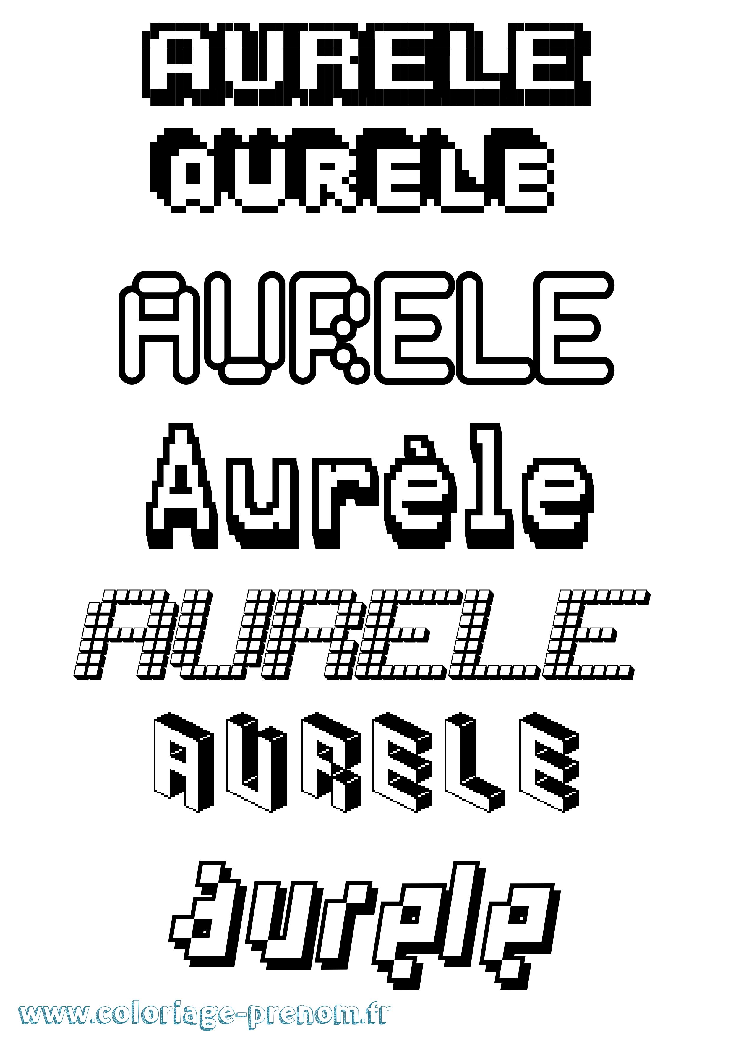 Coloriage Aurèle Coloriage prénom Aurèle
