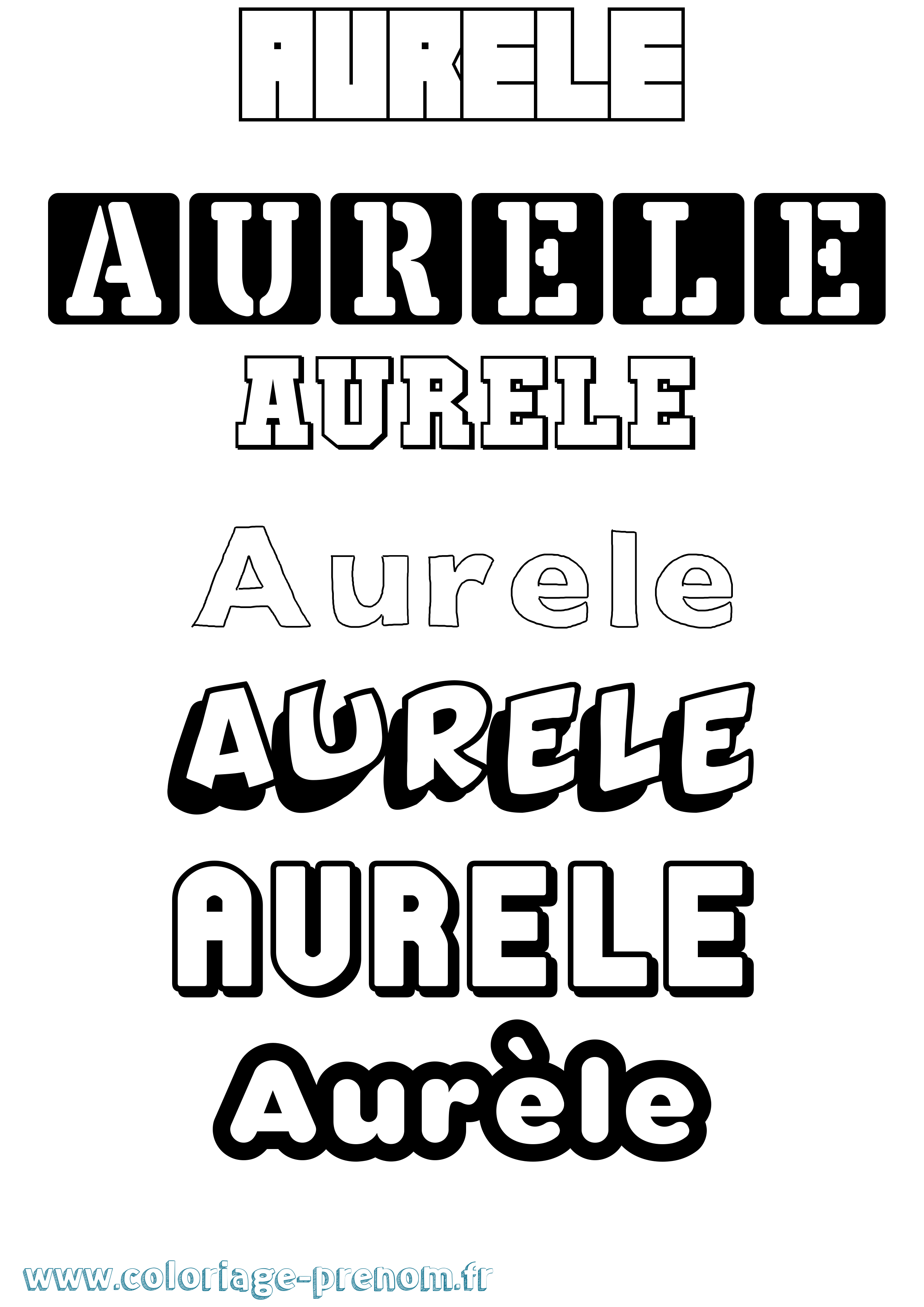 Coloriage prénom Aurèle Simple