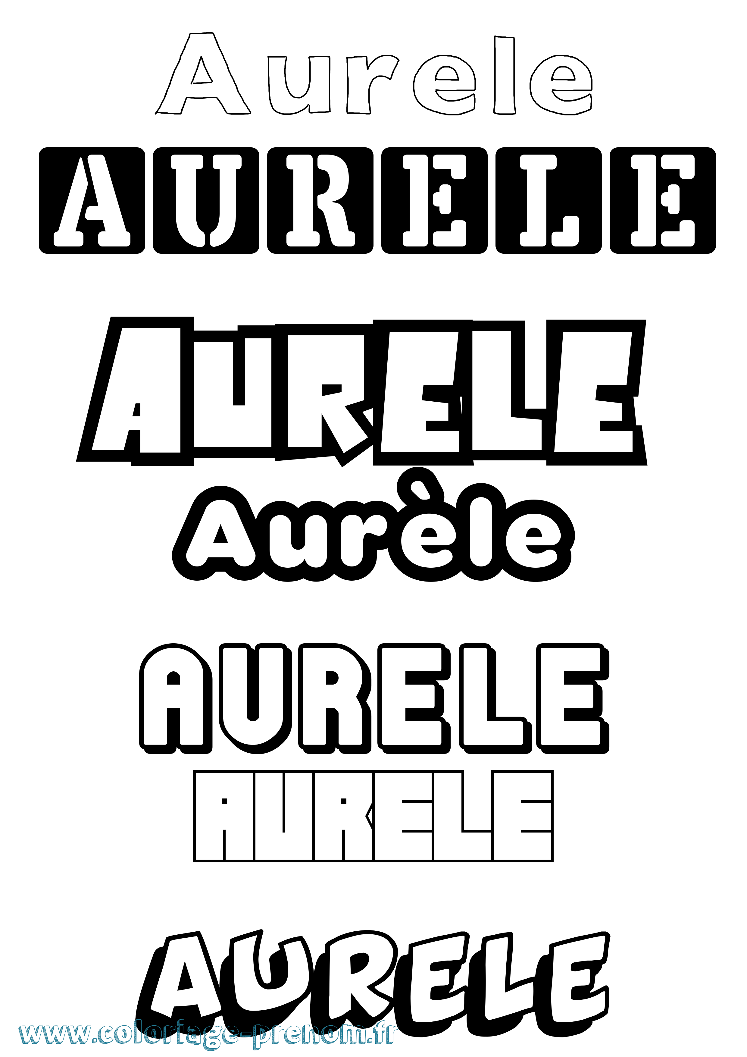Coloriage Aurèle Coloriage prénom Aurèle