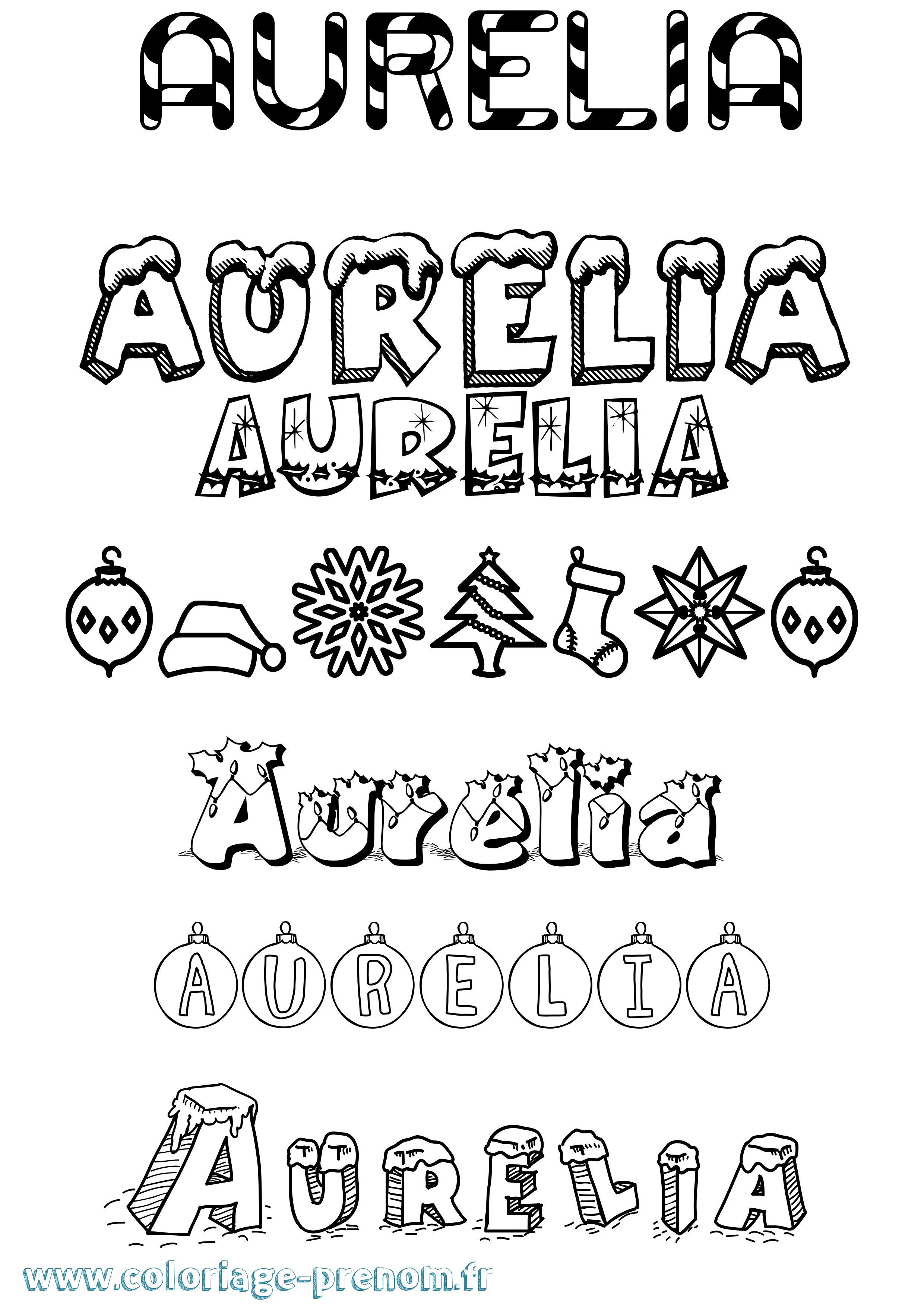 Coloriage prénom Aurelia