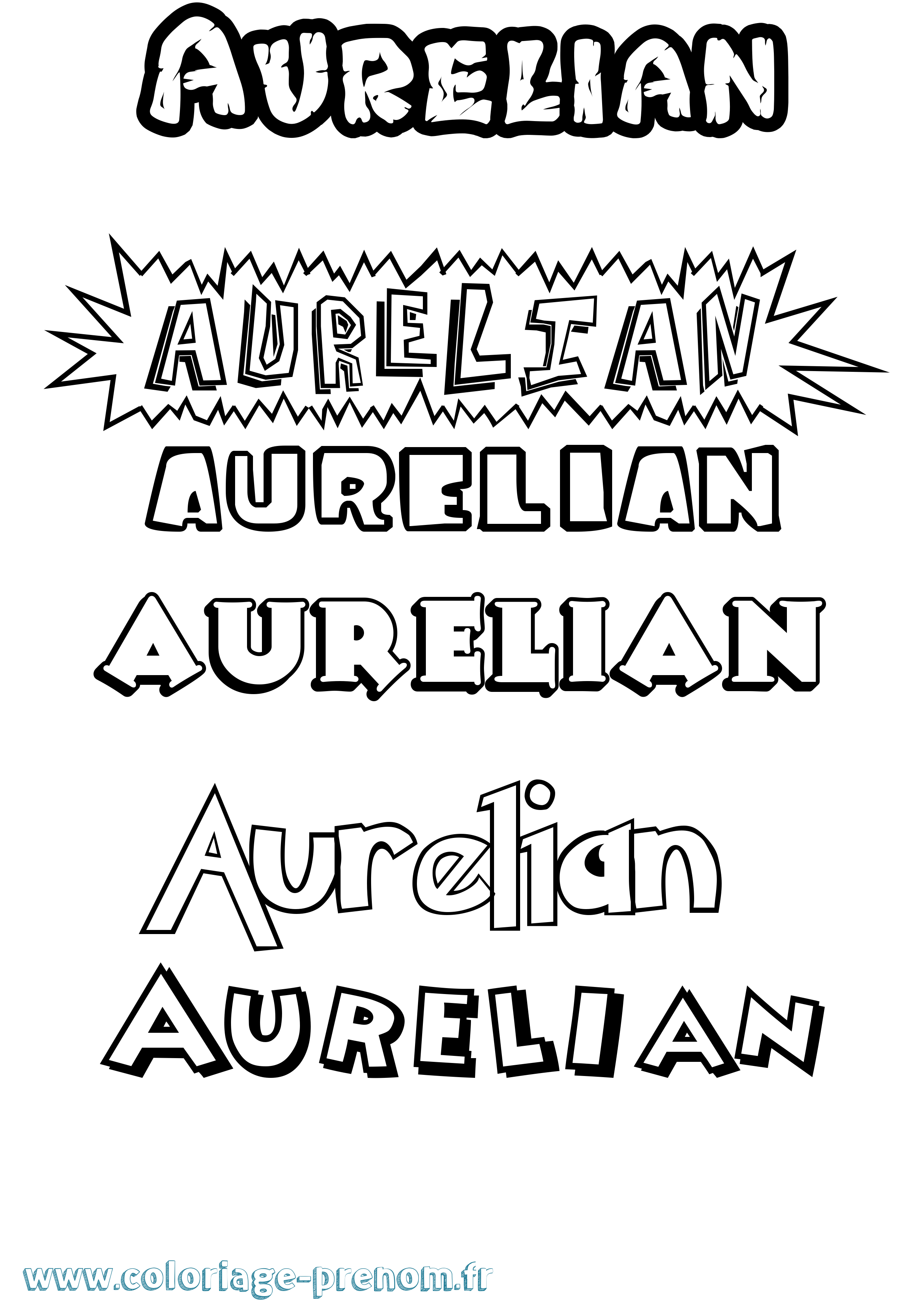 Coloriage prénom Aurelian Dessin Animé