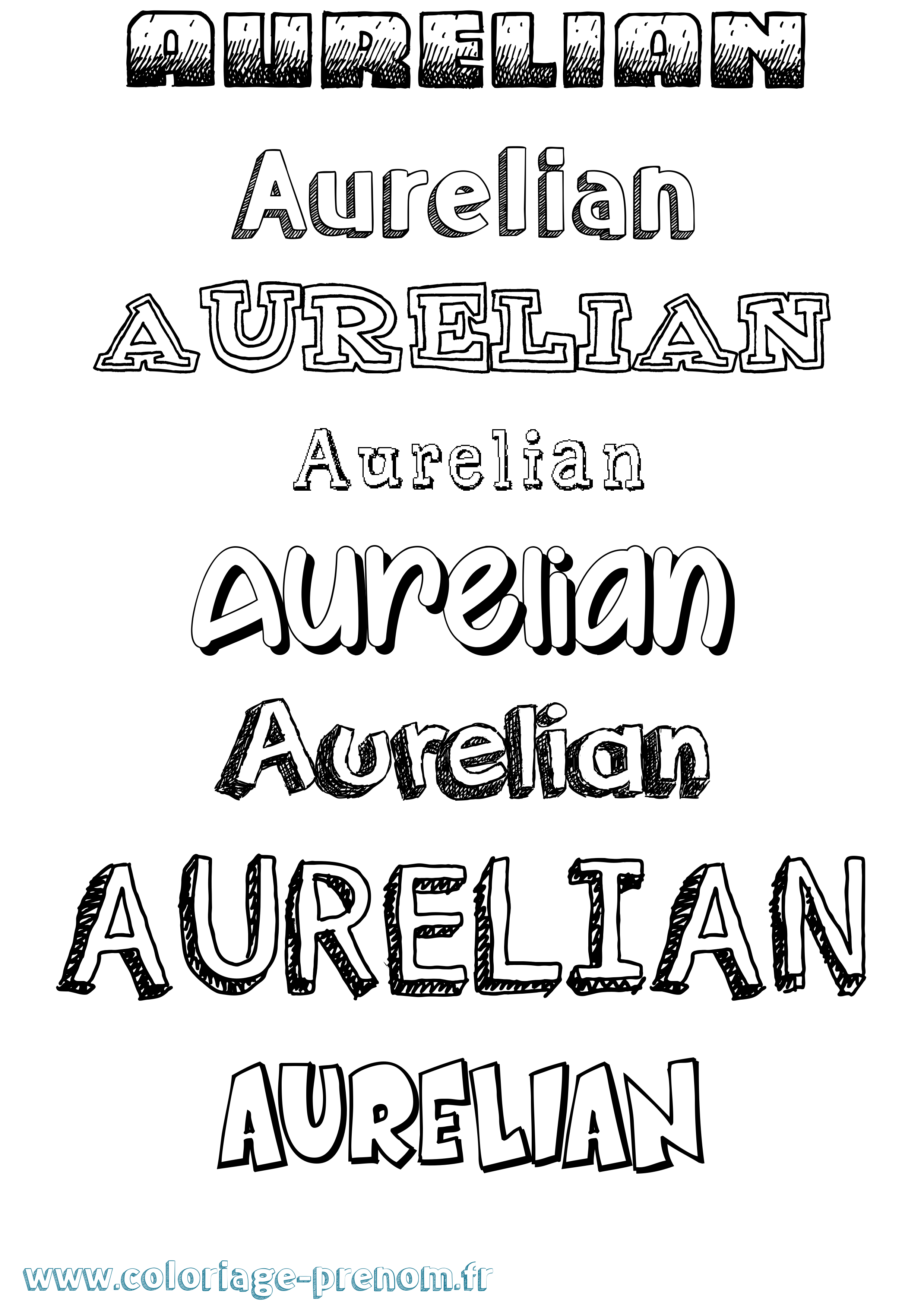 Coloriage prénom Aurelian Dessiné