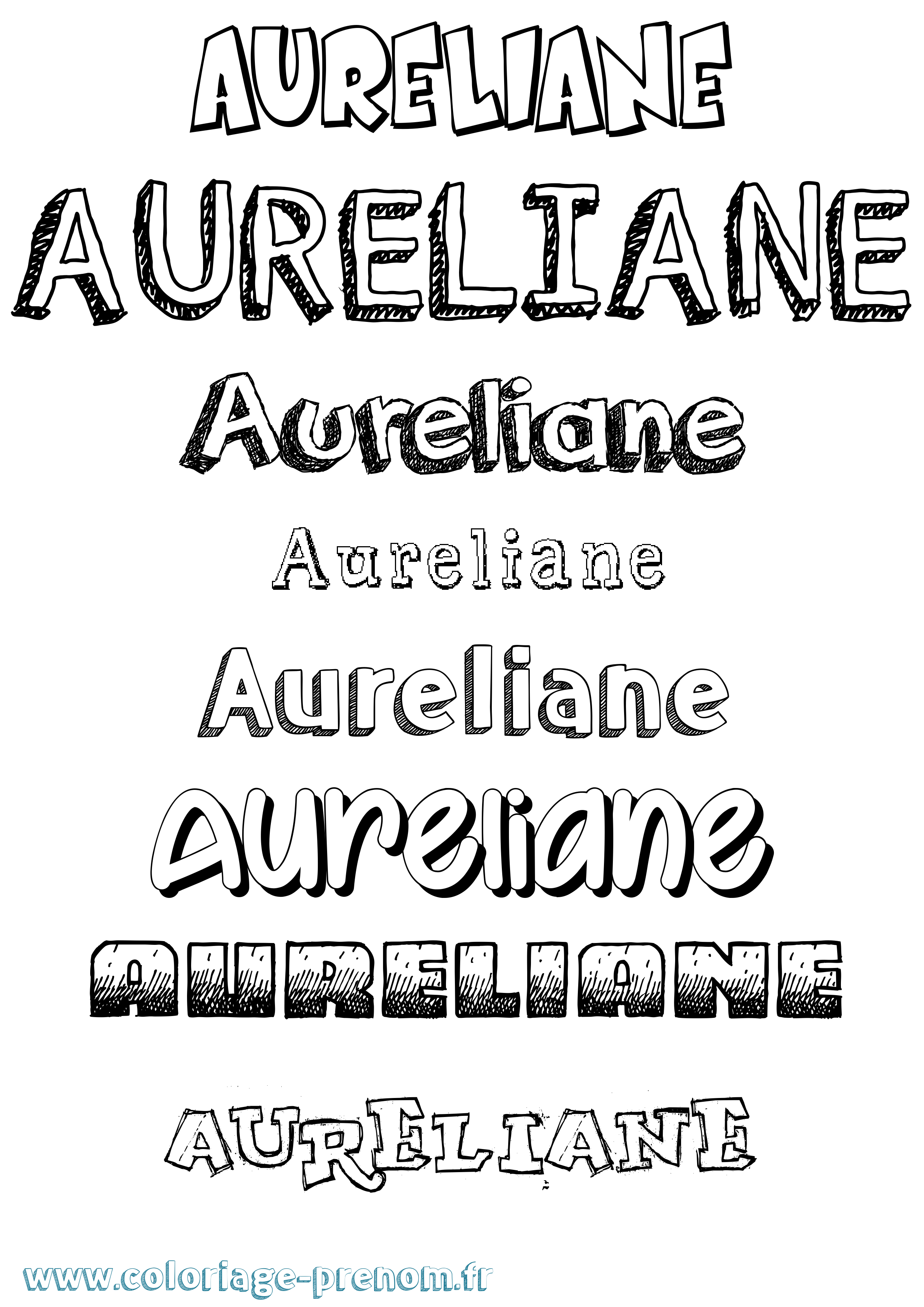Coloriage prénom Aureliane Dessiné