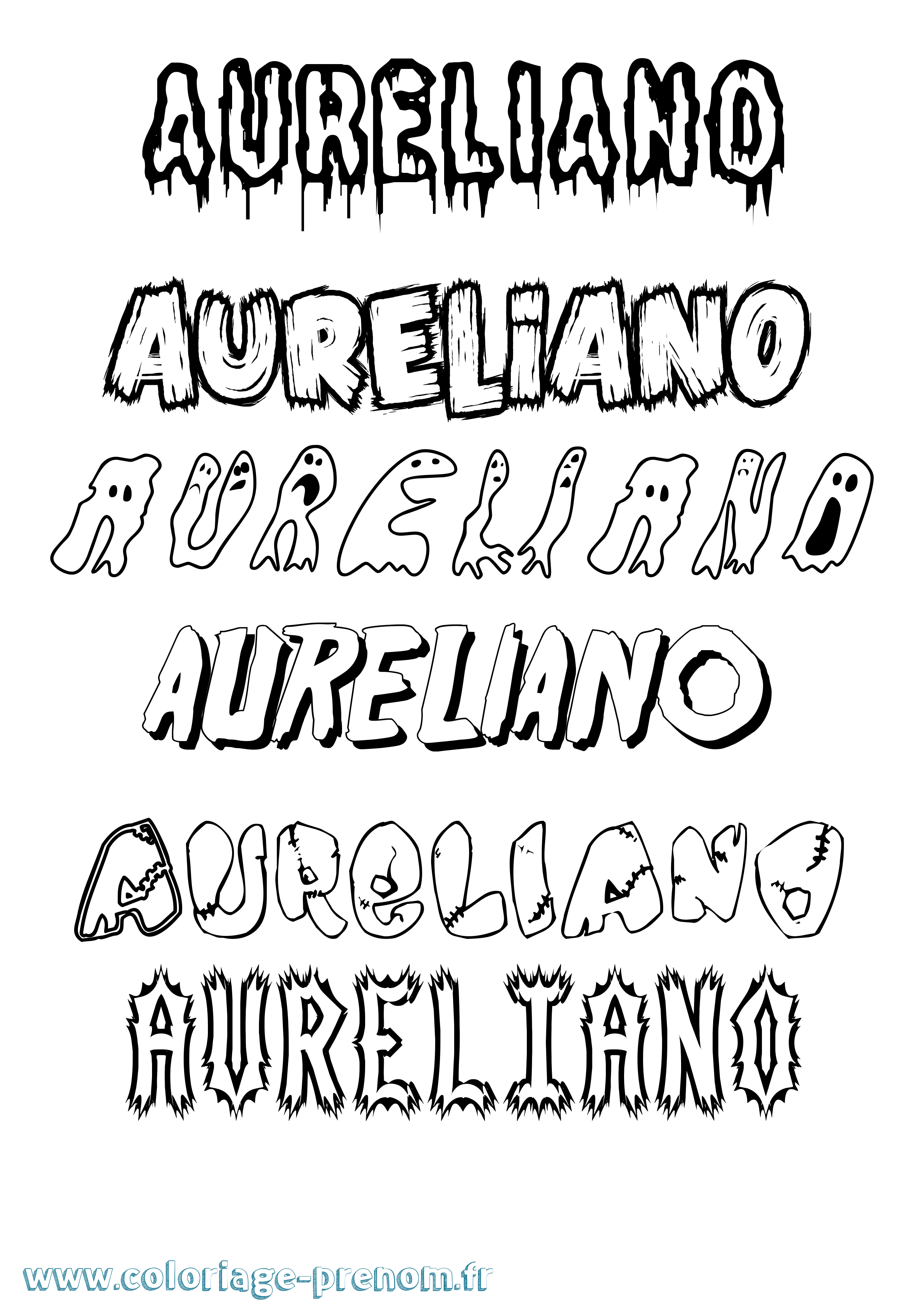 Coloriage prénom Aureliano Frisson
