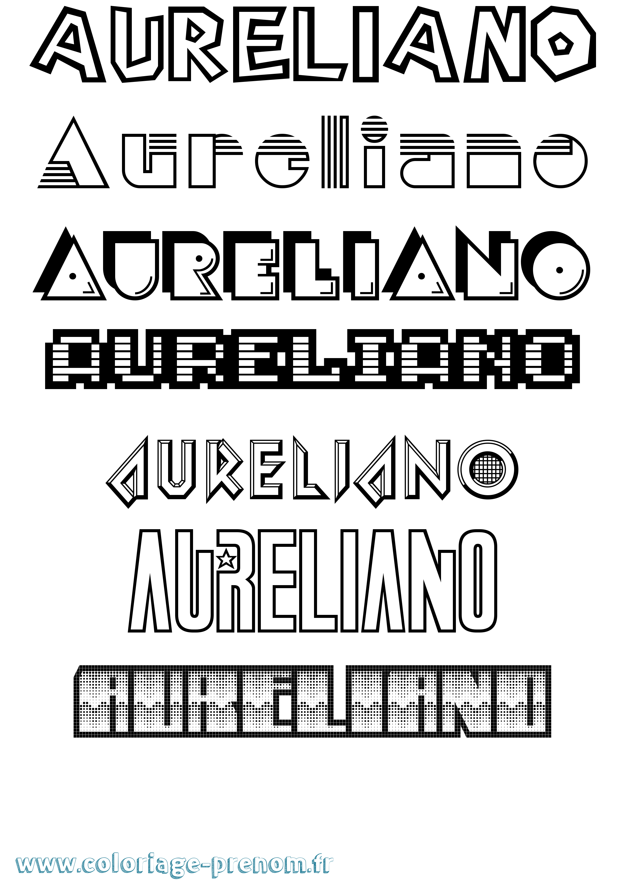 Coloriage prénom Aureliano Jeux Vidéos