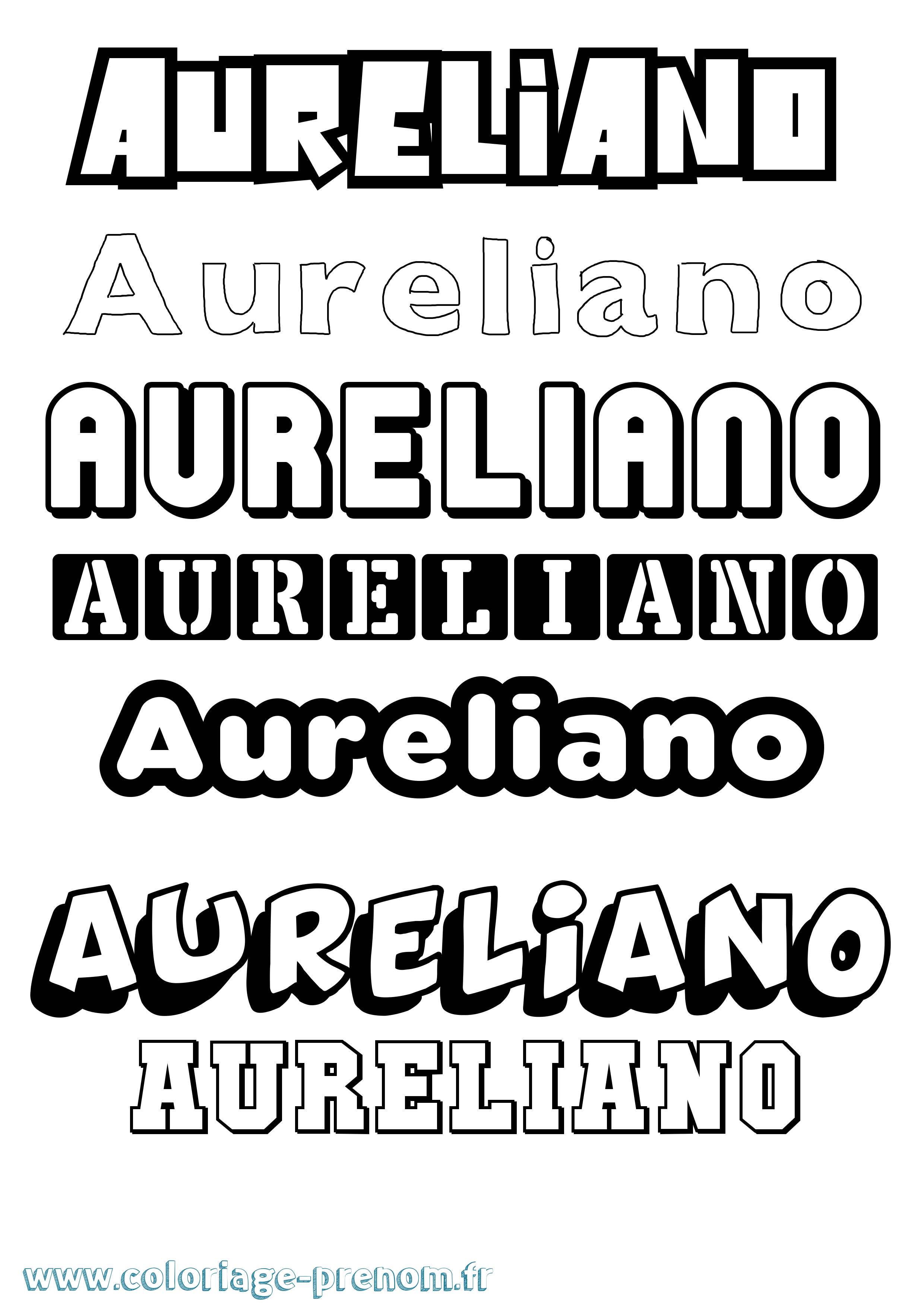 Coloriage prénom Aureliano Simple