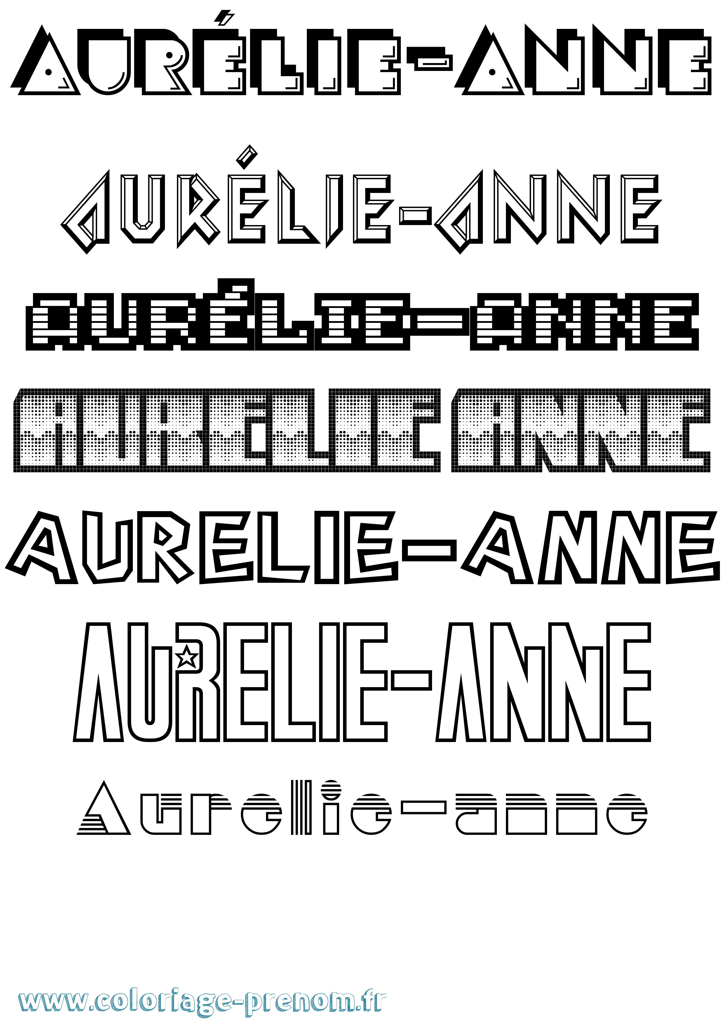 Coloriage prénom Aurélie-Anne Jeux Vidéos