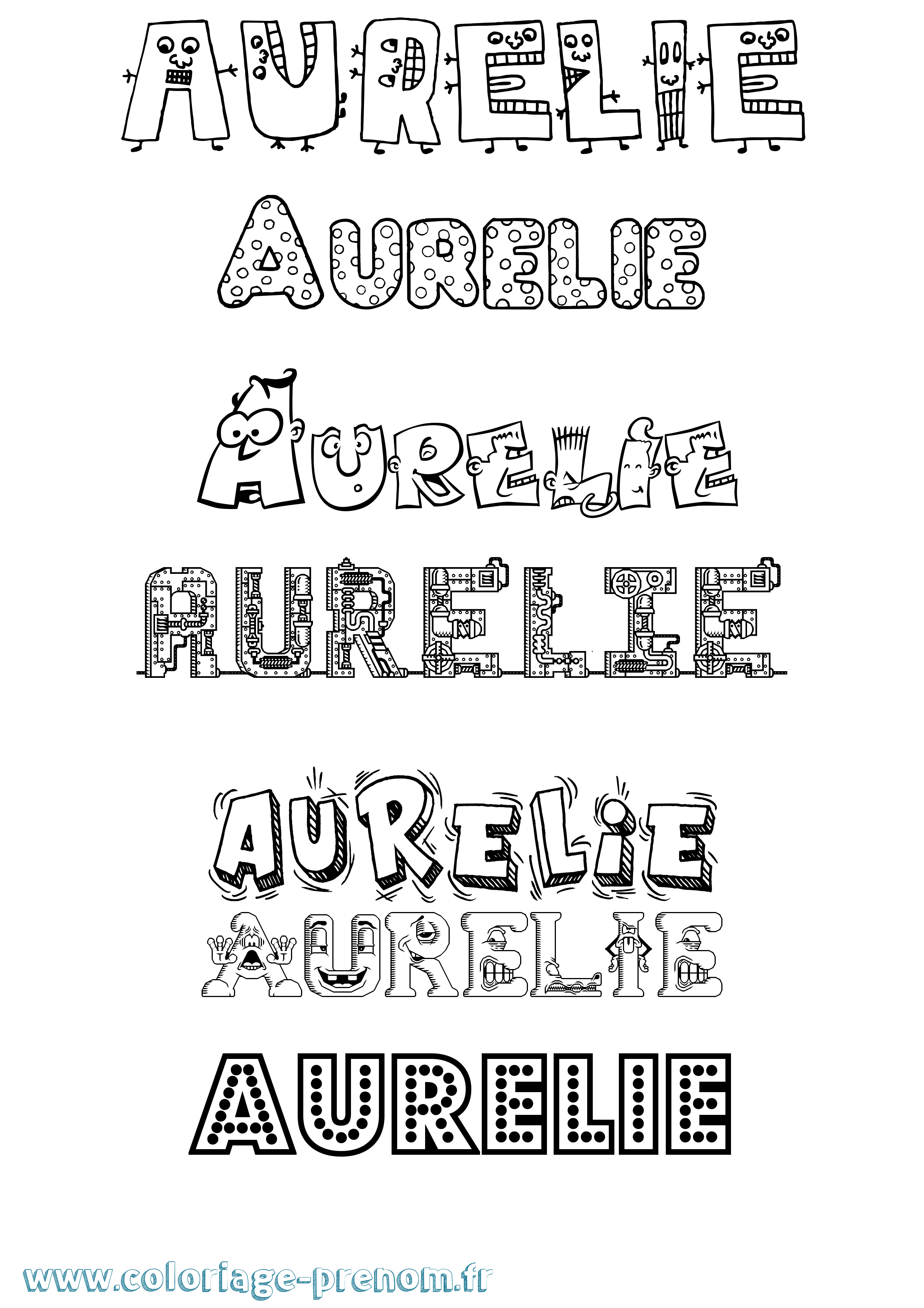 Coloriage prénom Aurelie