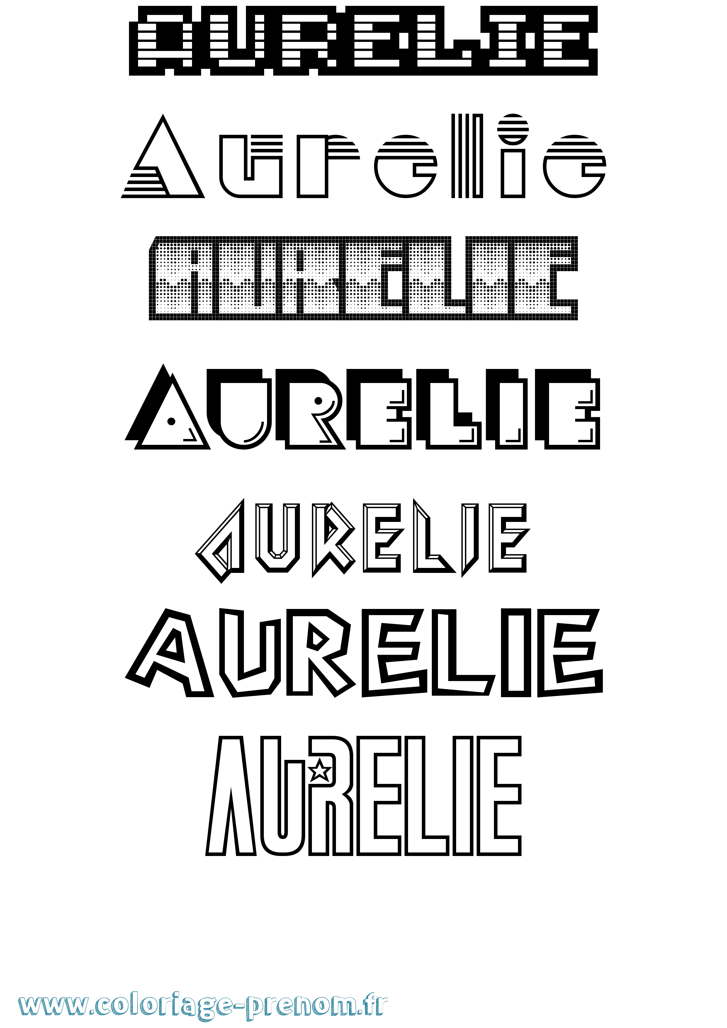 Coloriage prénom Aurelie