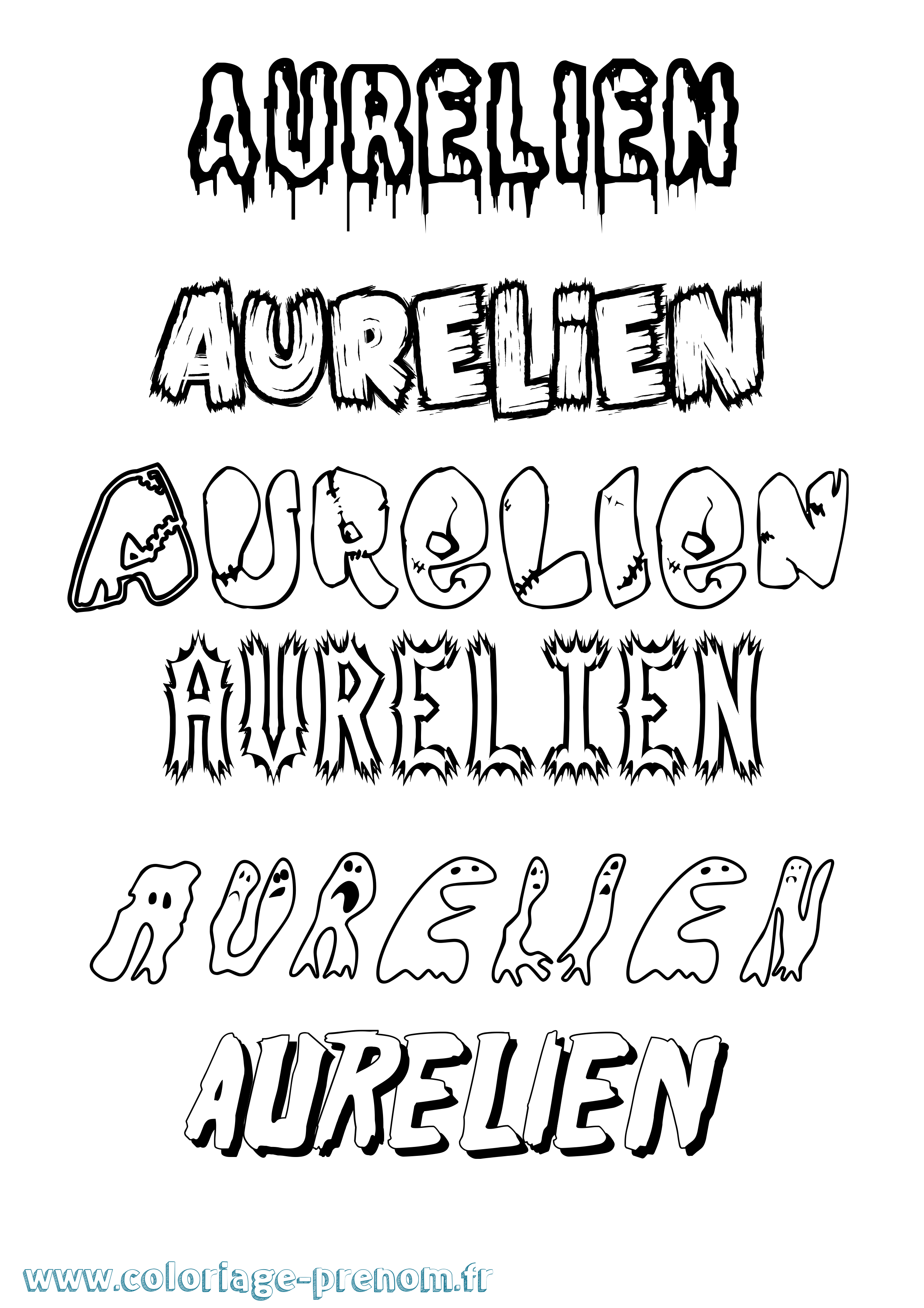 Coloriage prénom Aurelien Frisson