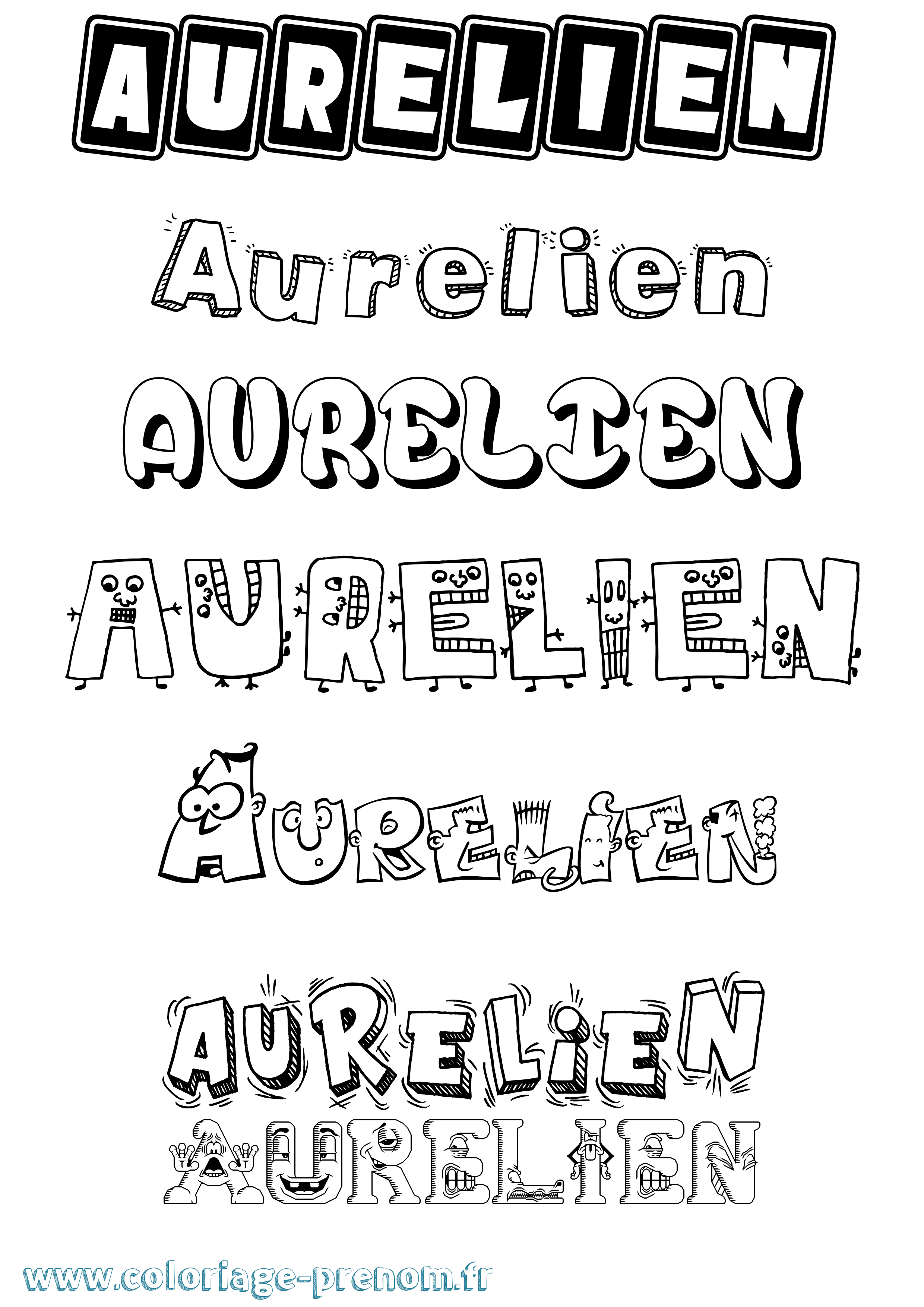 Coloriage prénom Aurelien Fun