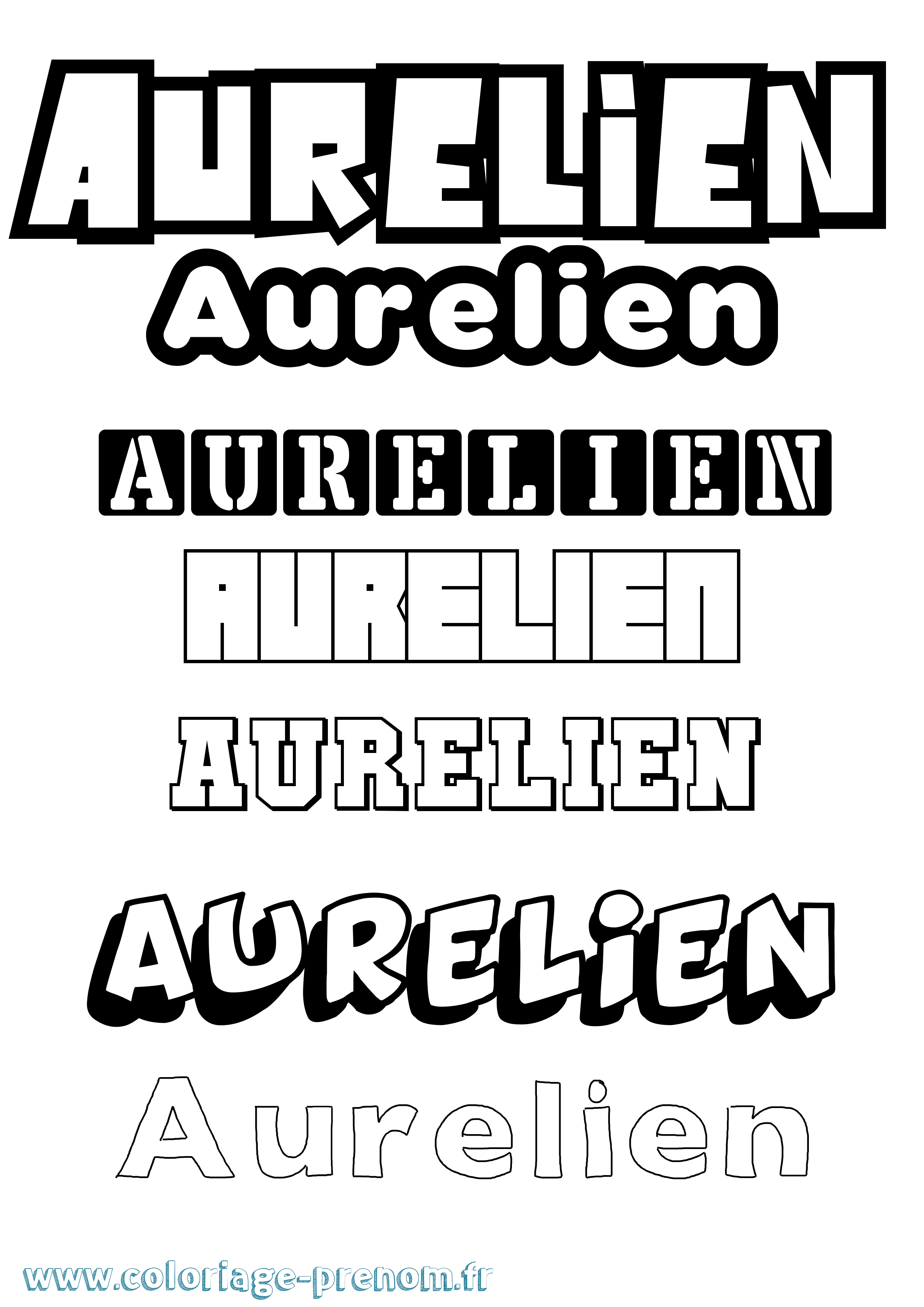 Coloriage prénom Aurelien Simple