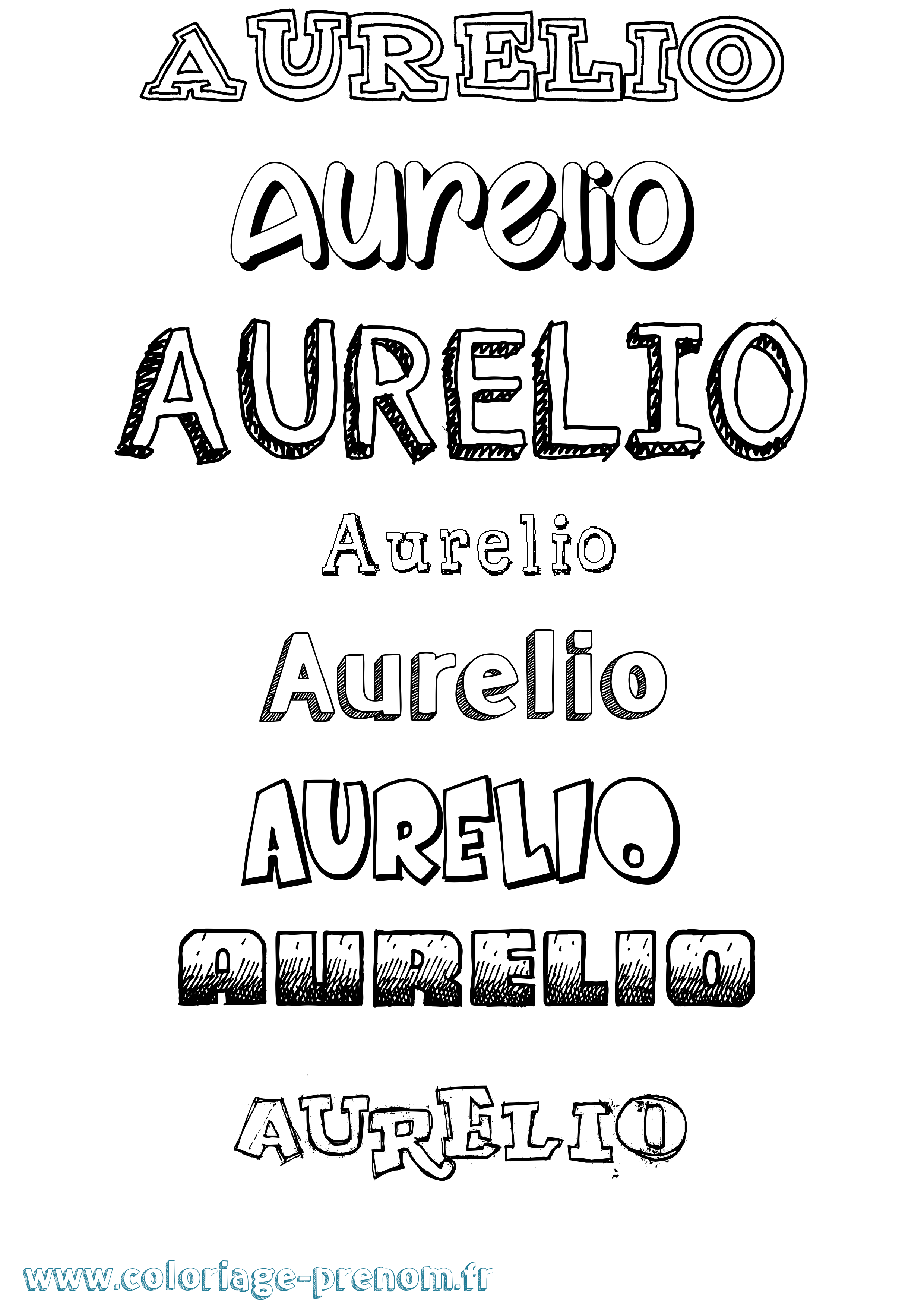 Coloriage prénom Aurelio Dessiné
