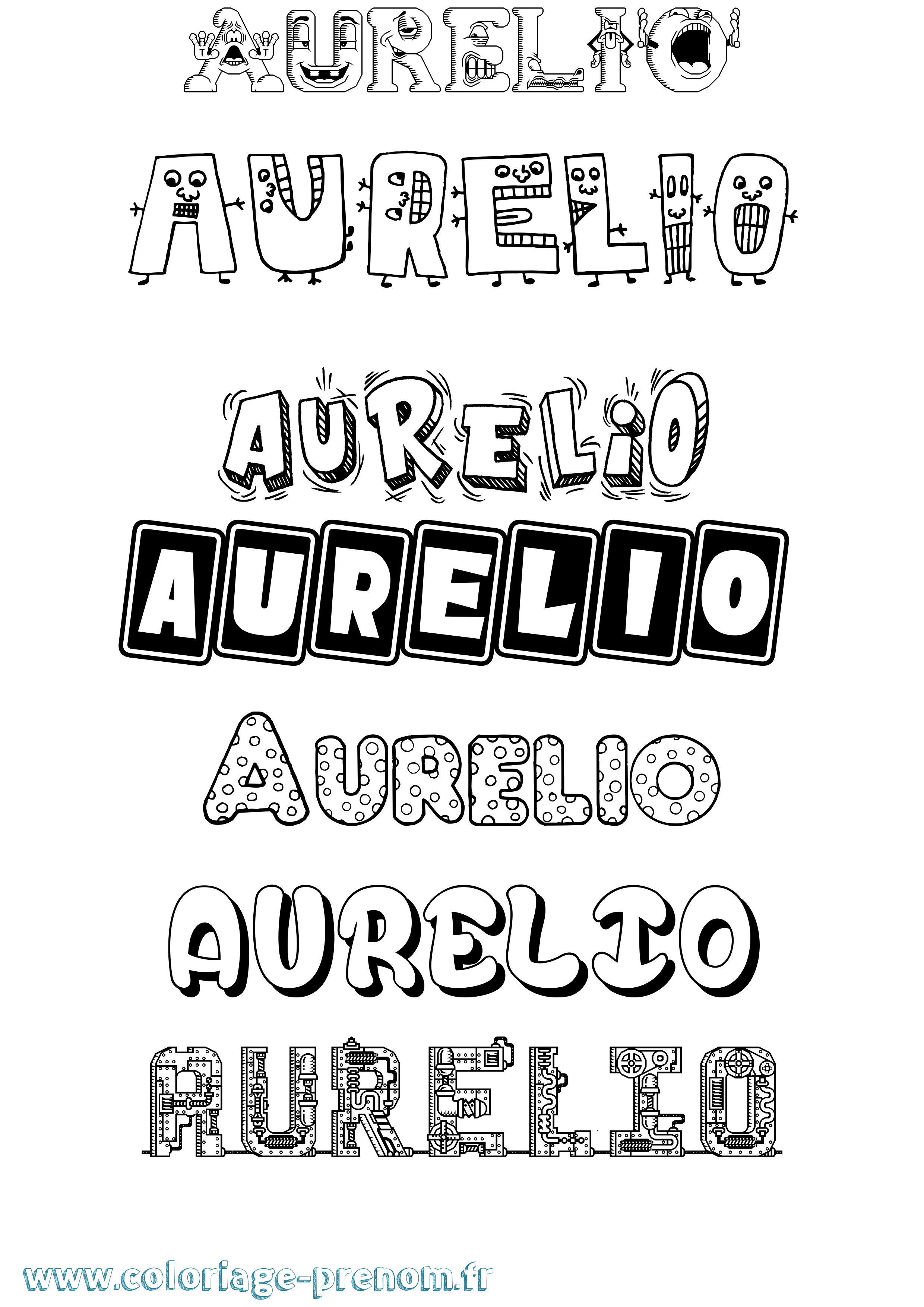 Coloriage prénom Aurelio Fun