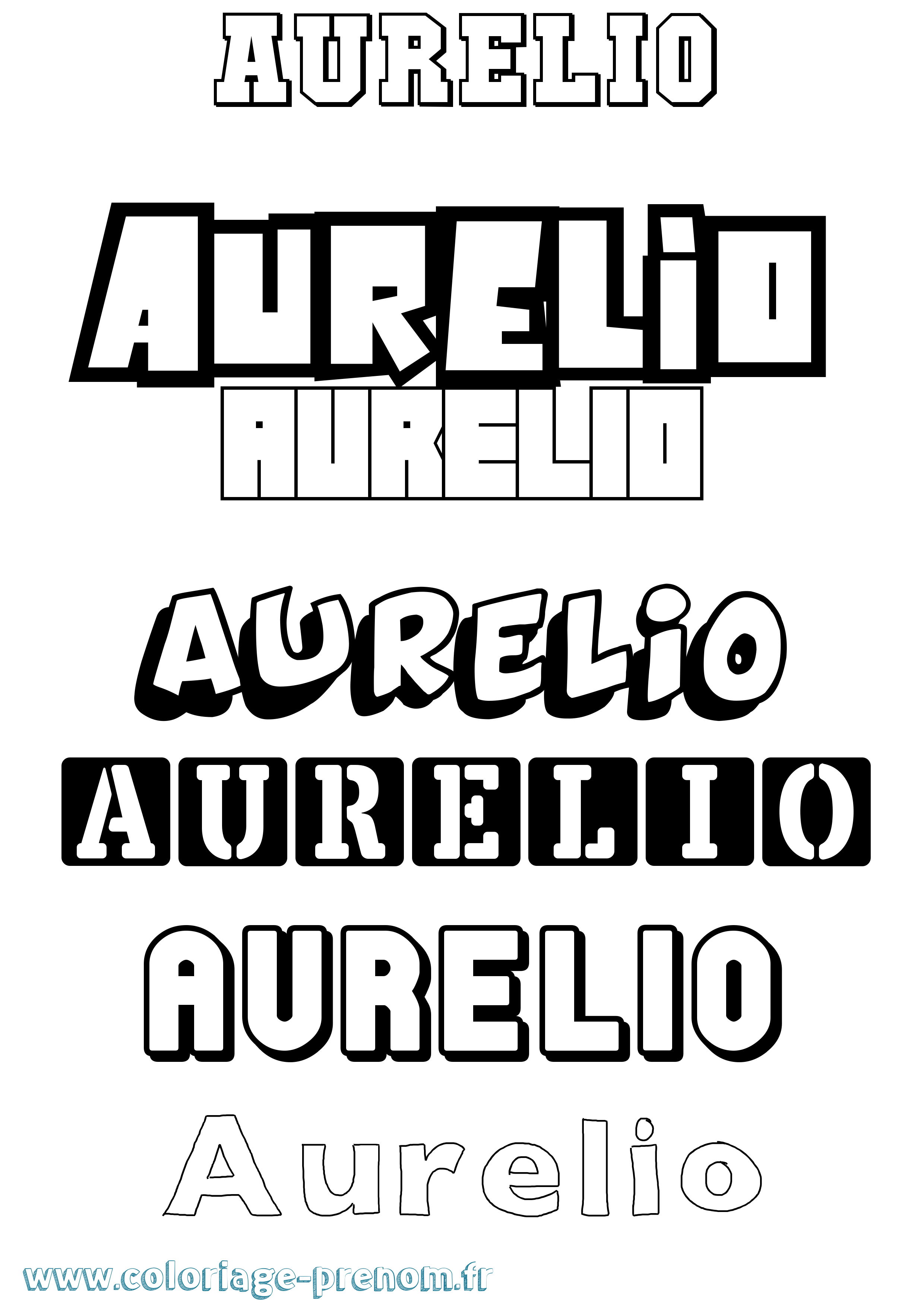 Coloriage prénom Aurelio Simple