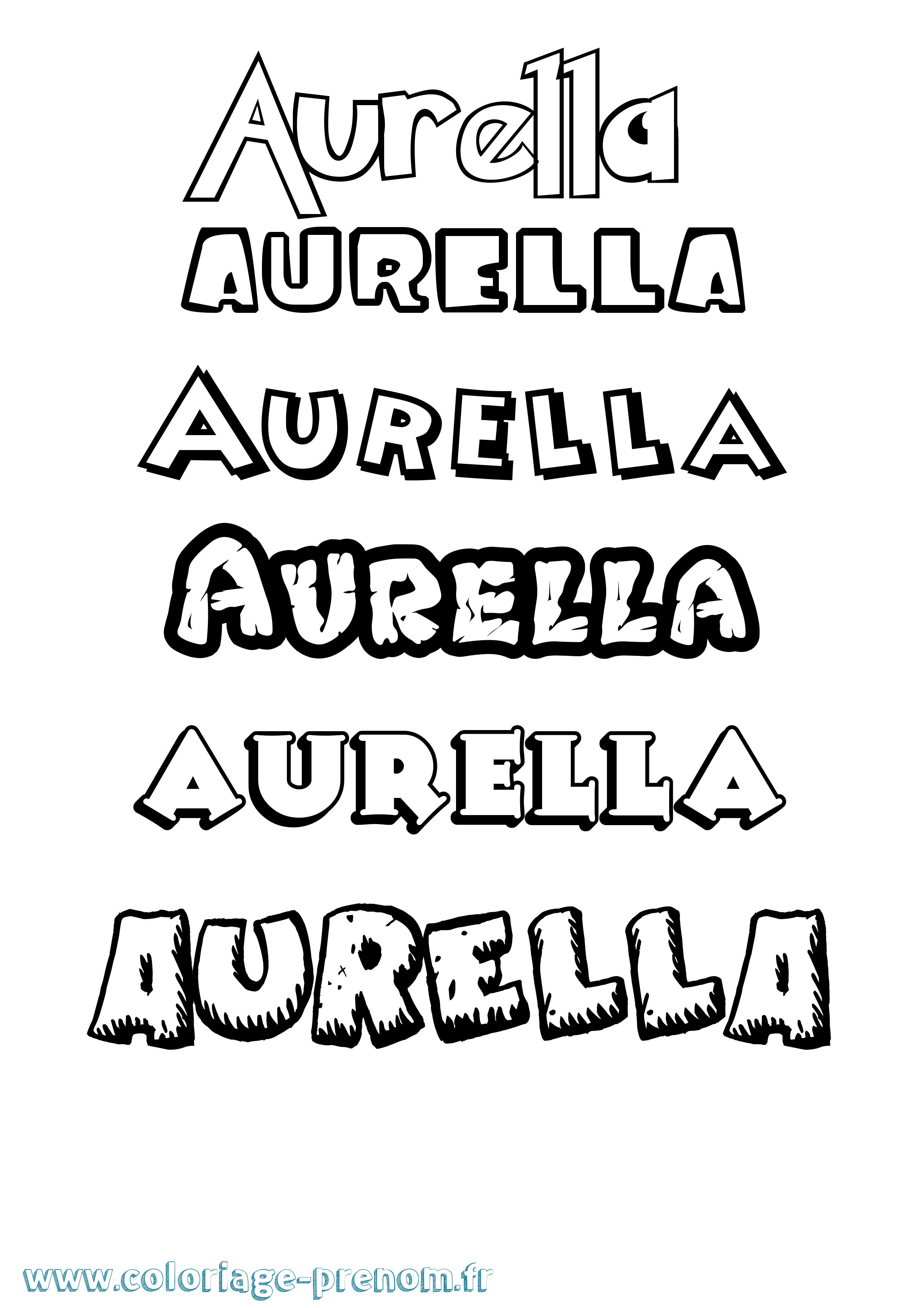 Coloriage prénom Aurella Dessin Animé