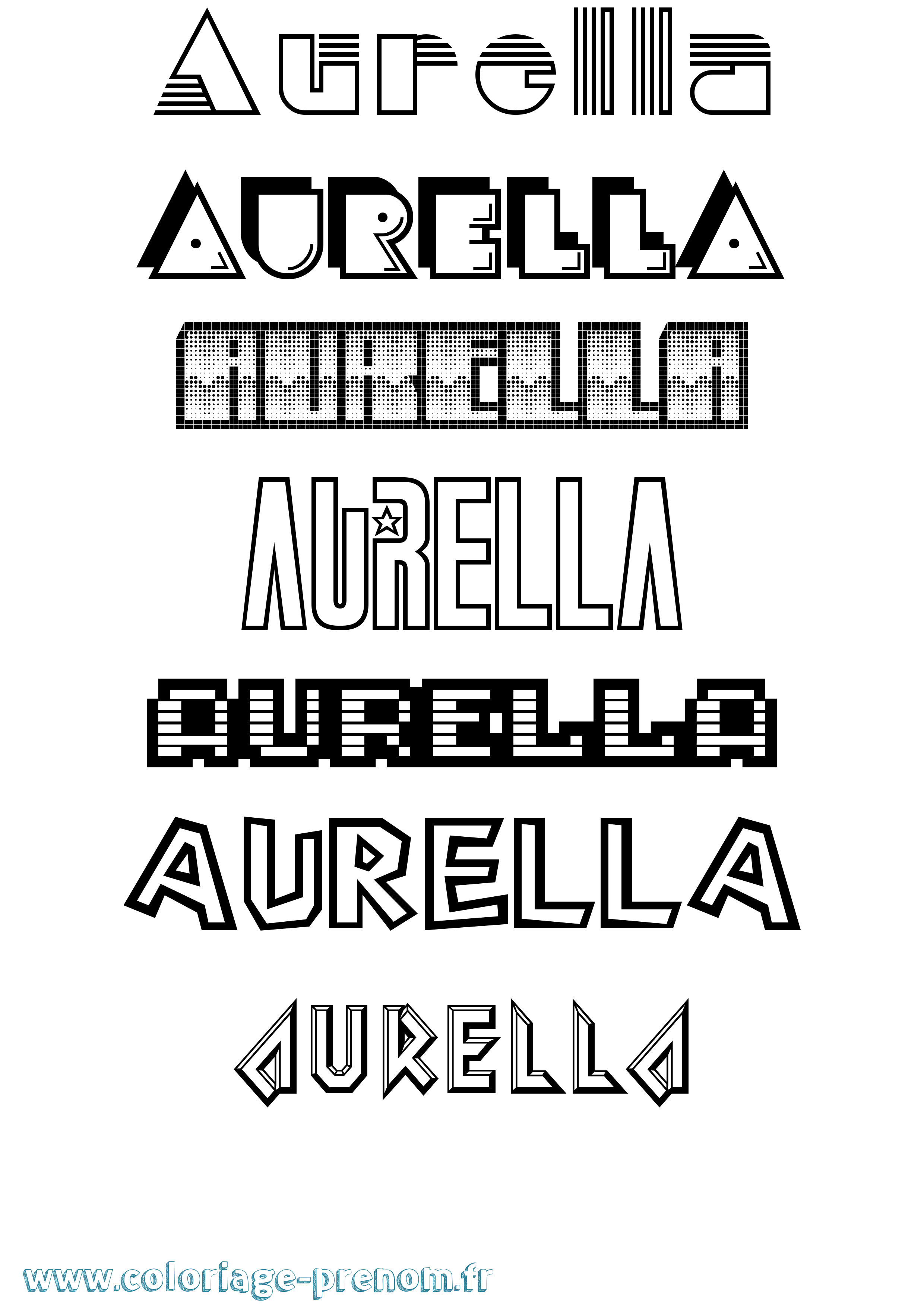 Coloriage prénom Aurella Jeux Vidéos