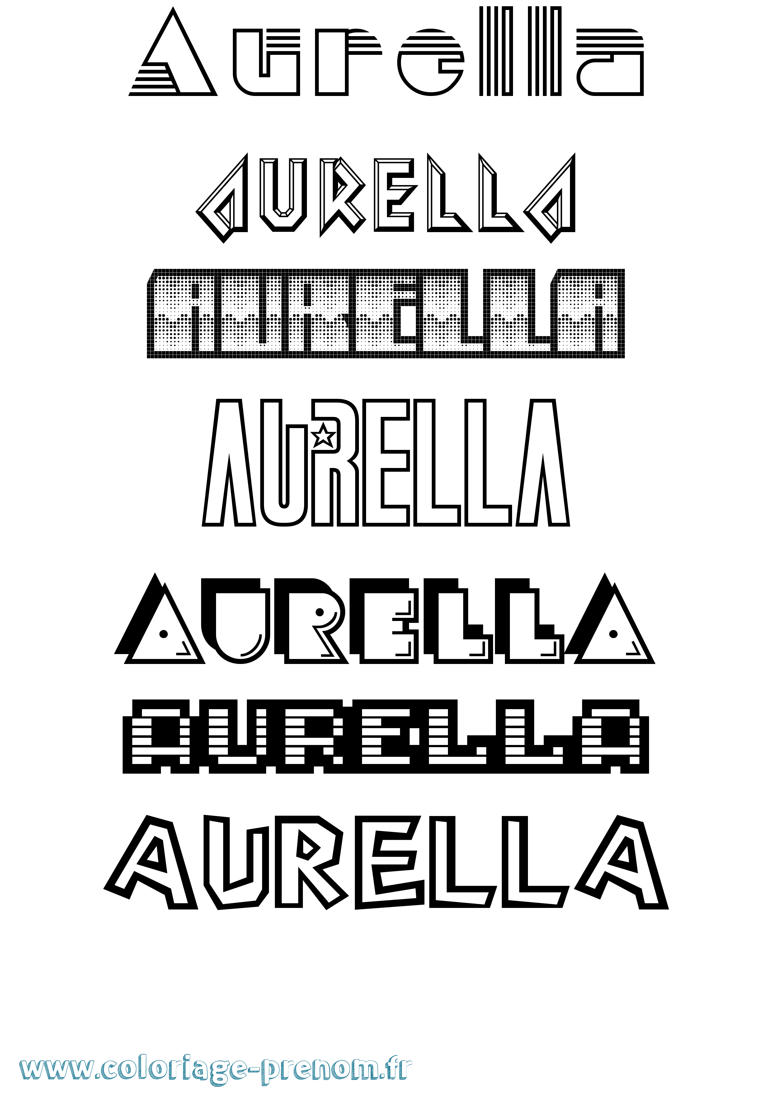 Coloriage Aurella Jeux Vidéos Coloriage prénom Aurella Jeux Vidéos