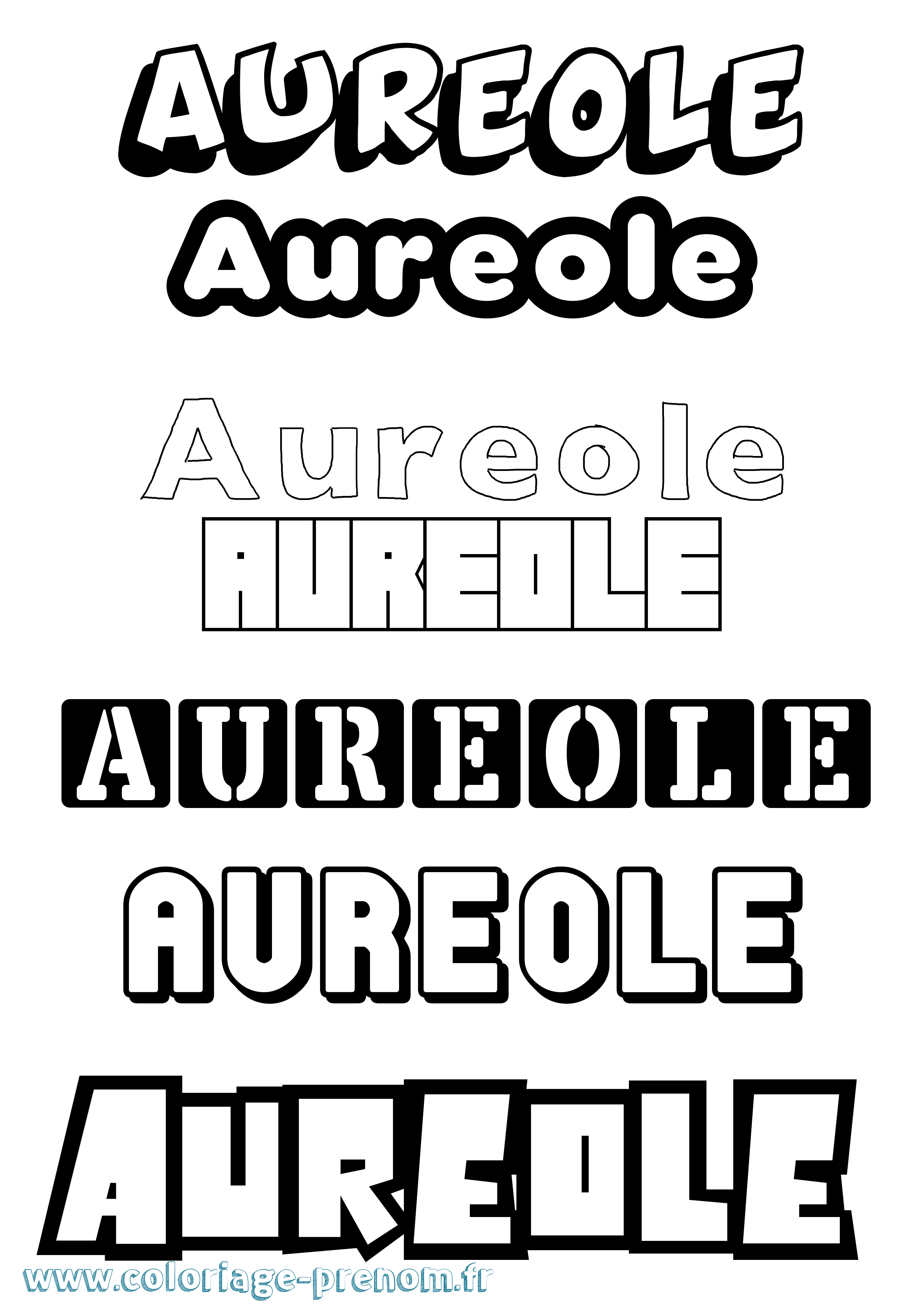 Coloriage prénom Aureole Simple