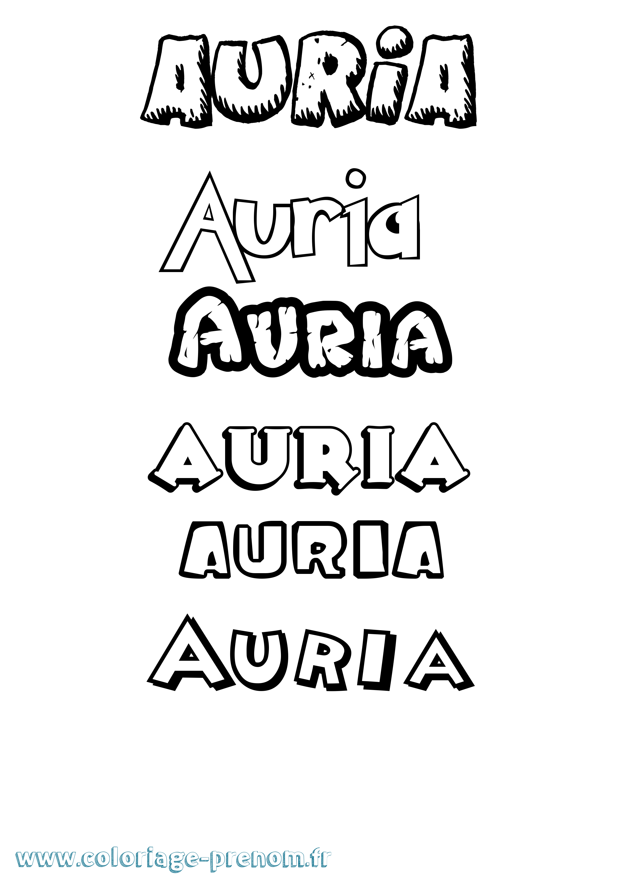 Coloriage prénom Auria Dessin Animé