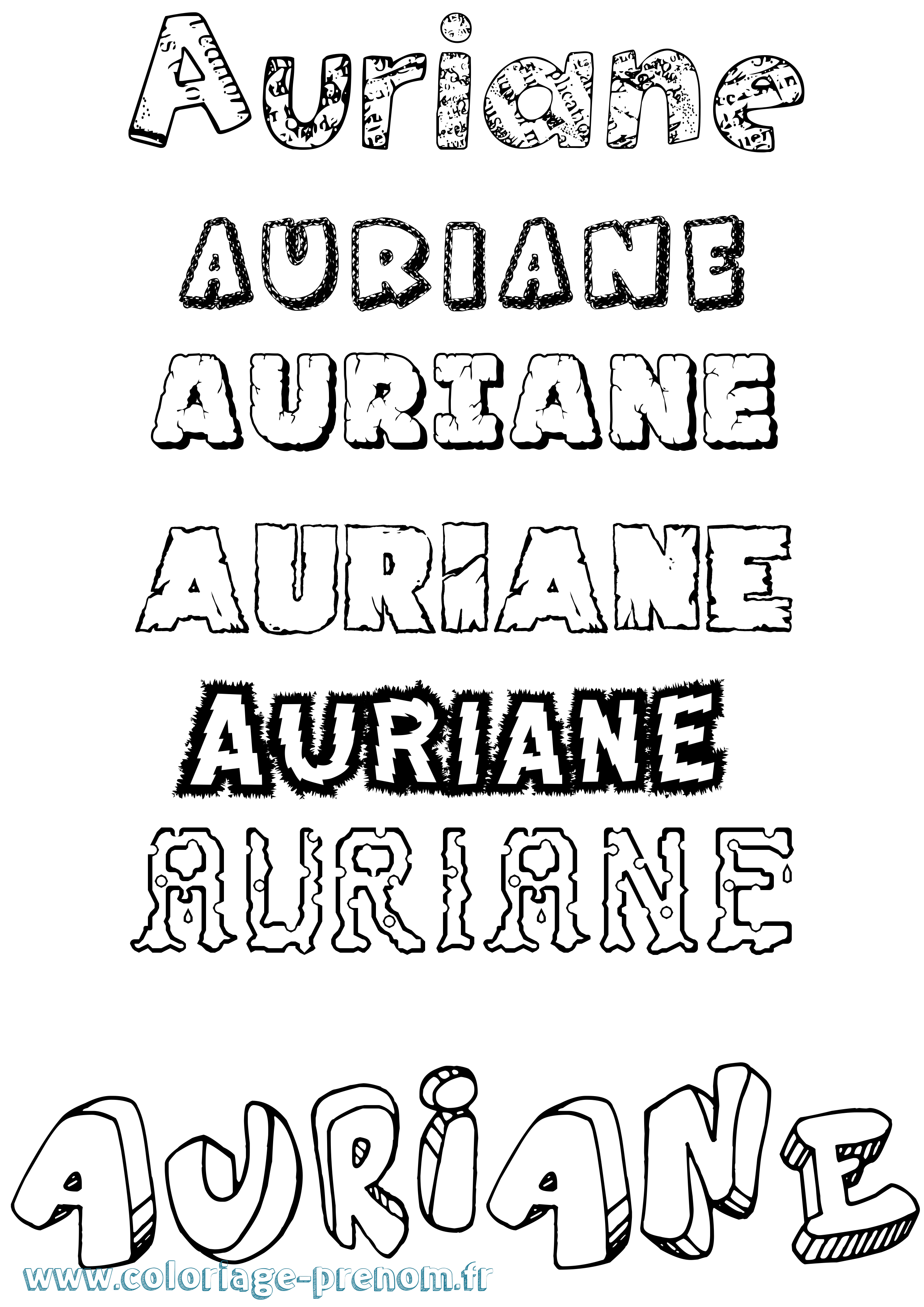 Coloriage prénom Auriane