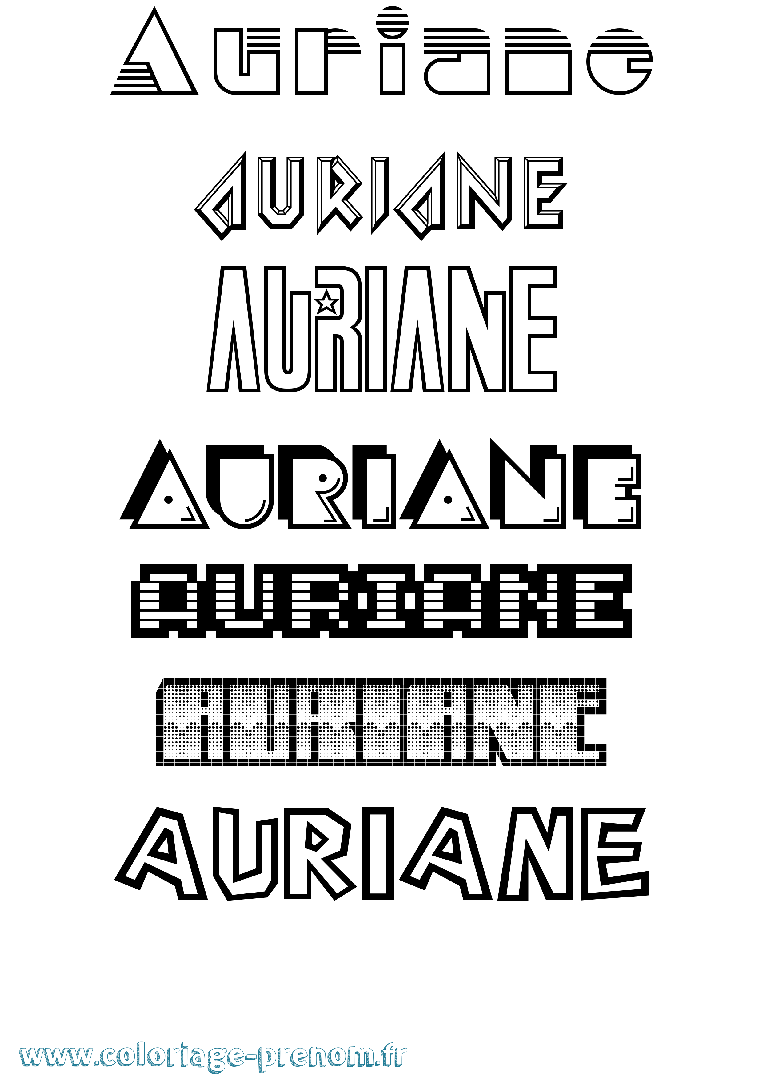 Coloriage prénom Auriane